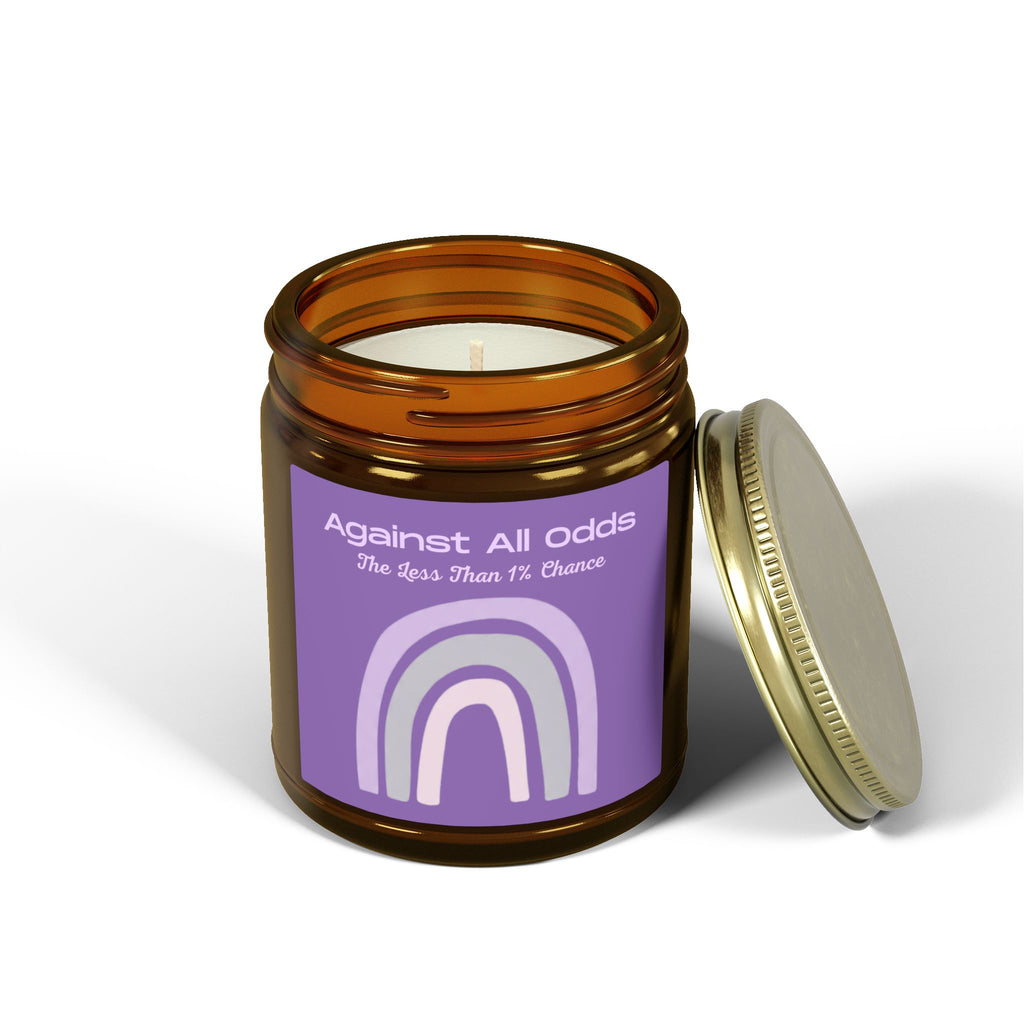 Scented Candle — Coconut Apricot Wax “Against All Odds” Purple Rainbow (4oz/9oz)