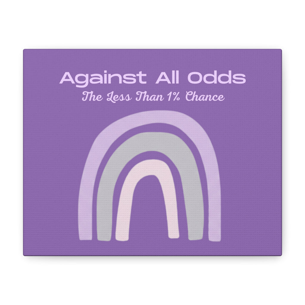 Against All Odds Purple Rainbow Canvas Wall Art — "The Less Than 1% Chance"