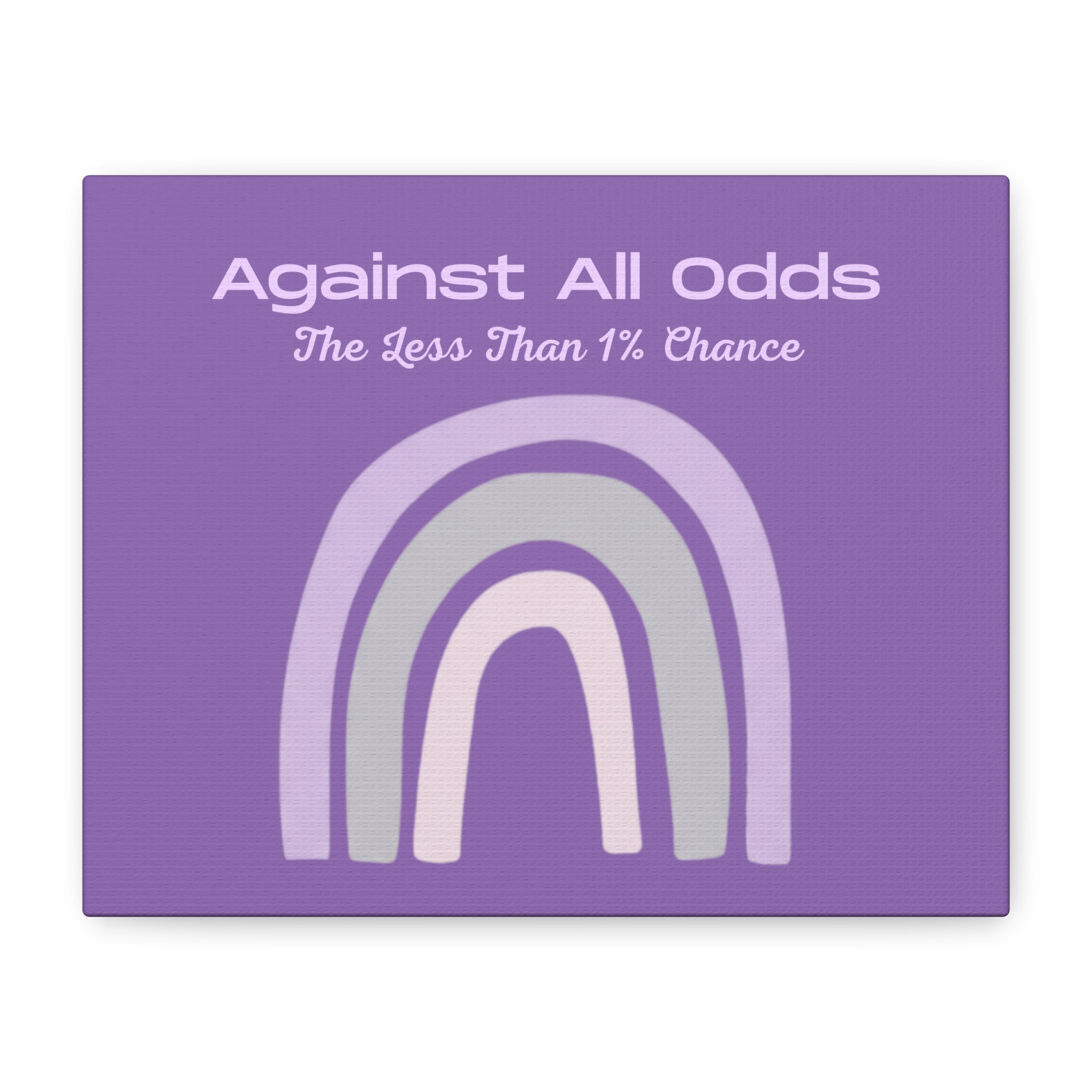 Against All Odds Purple Rainbow Canvas Wall Art — "The Less Than 1% Chance"