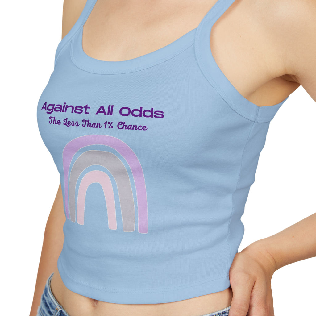 Against All Odds Rainbow Tank — Women's Inspirational Spaghetti Strap Crop Top