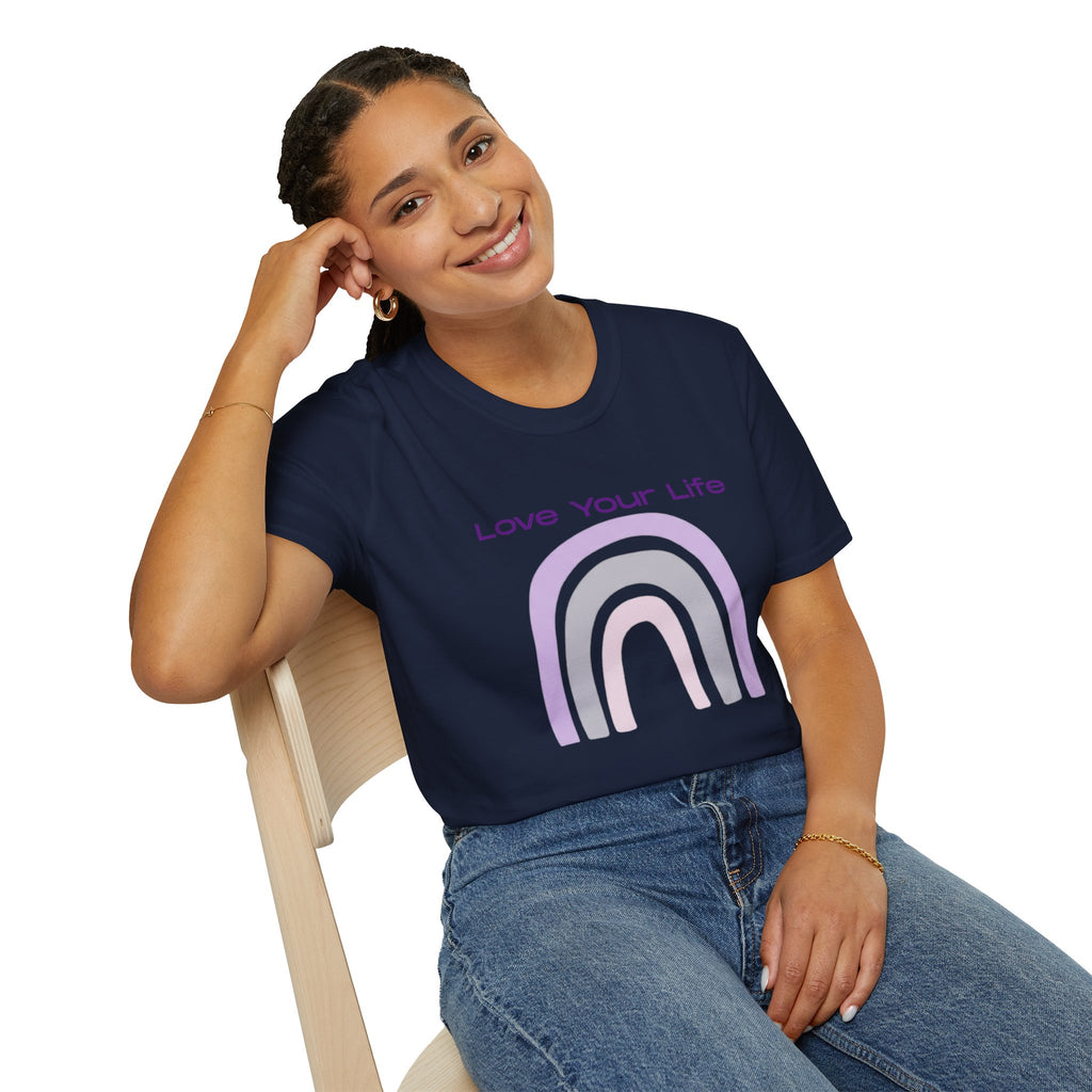 Love Your Life Rainbow T-Shirt — Soft Pastel Everyday Tee