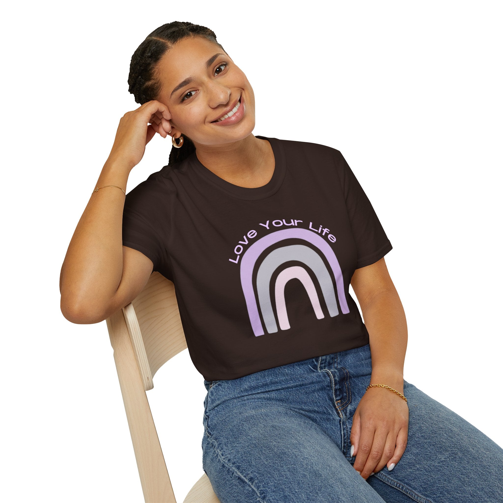 Love Your Life Rainbow T-Shirt — Pastel Retro Positive Tee