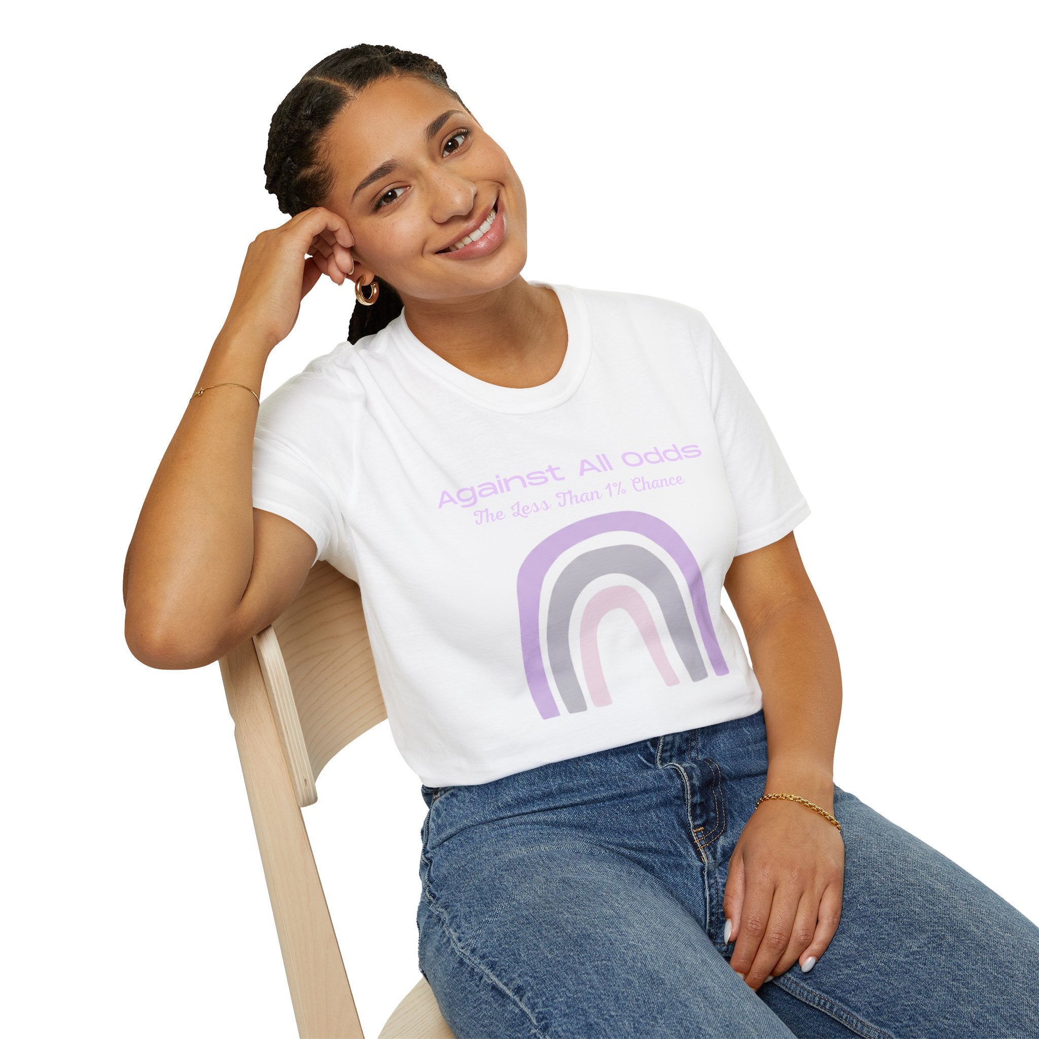 Against All Odds Rainbow T-Shirt — Pastel Inspirational Tee