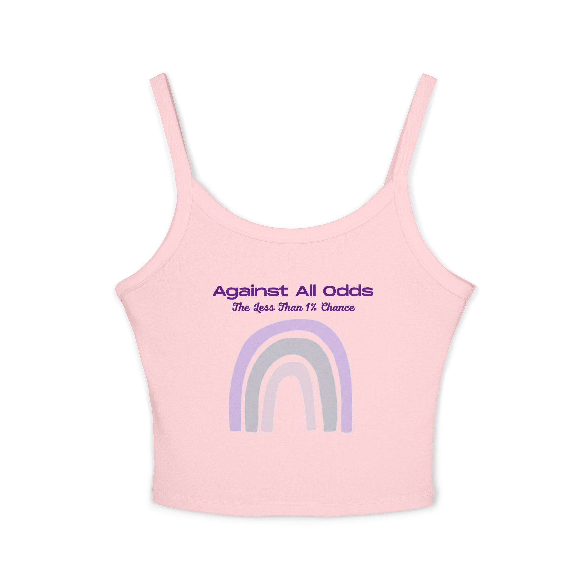 Against All Odds Rainbow Tank — Women's Inspirational Spaghetti Strap Crop Top