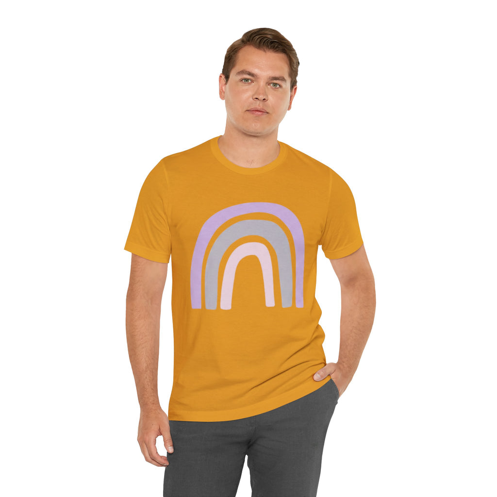 Pastel Rainbow Tee — Minimal Lavender & Blush Graphic T-Shirt
