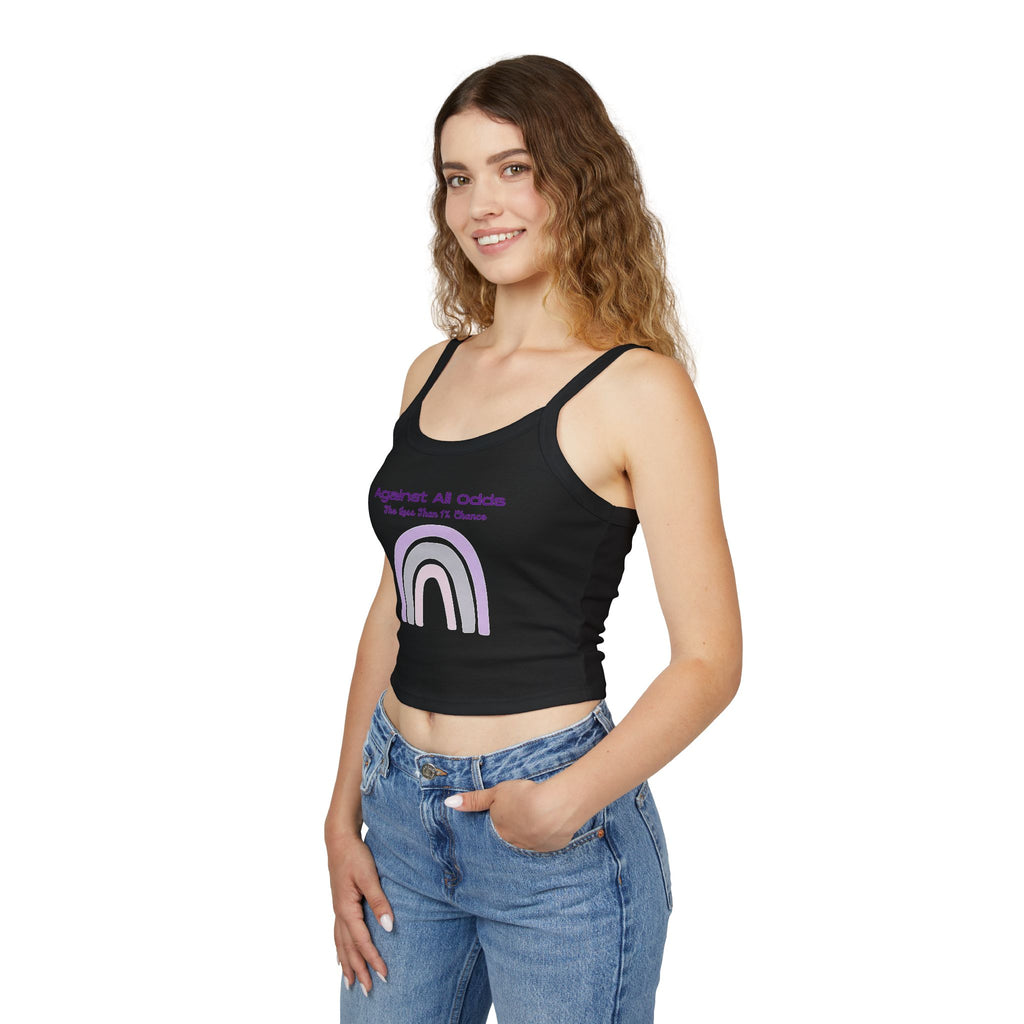 Against All Odds Rainbow Tank — Women's Inspirational Spaghetti Strap Crop Top