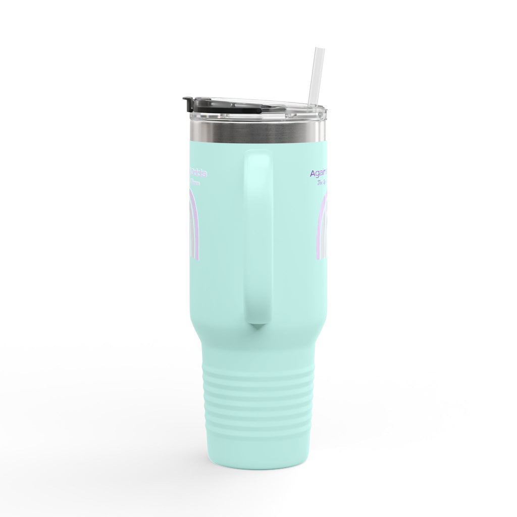 40oz Insulated Travel Mug — Pastel Rainbow "Against All Odds: The Less Than 1% Chance" Design