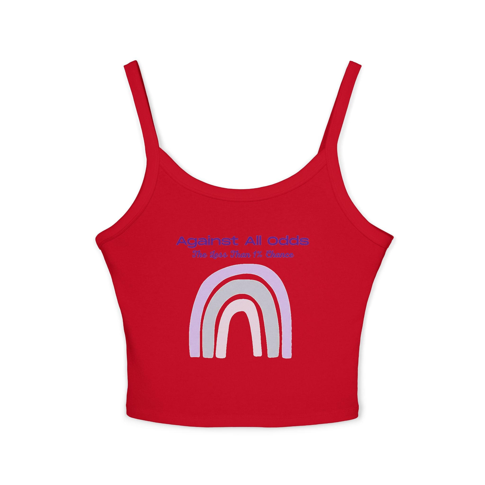 Against All Odds Rainbow Tank — Women's Inspirational Spaghetti Strap Crop Top