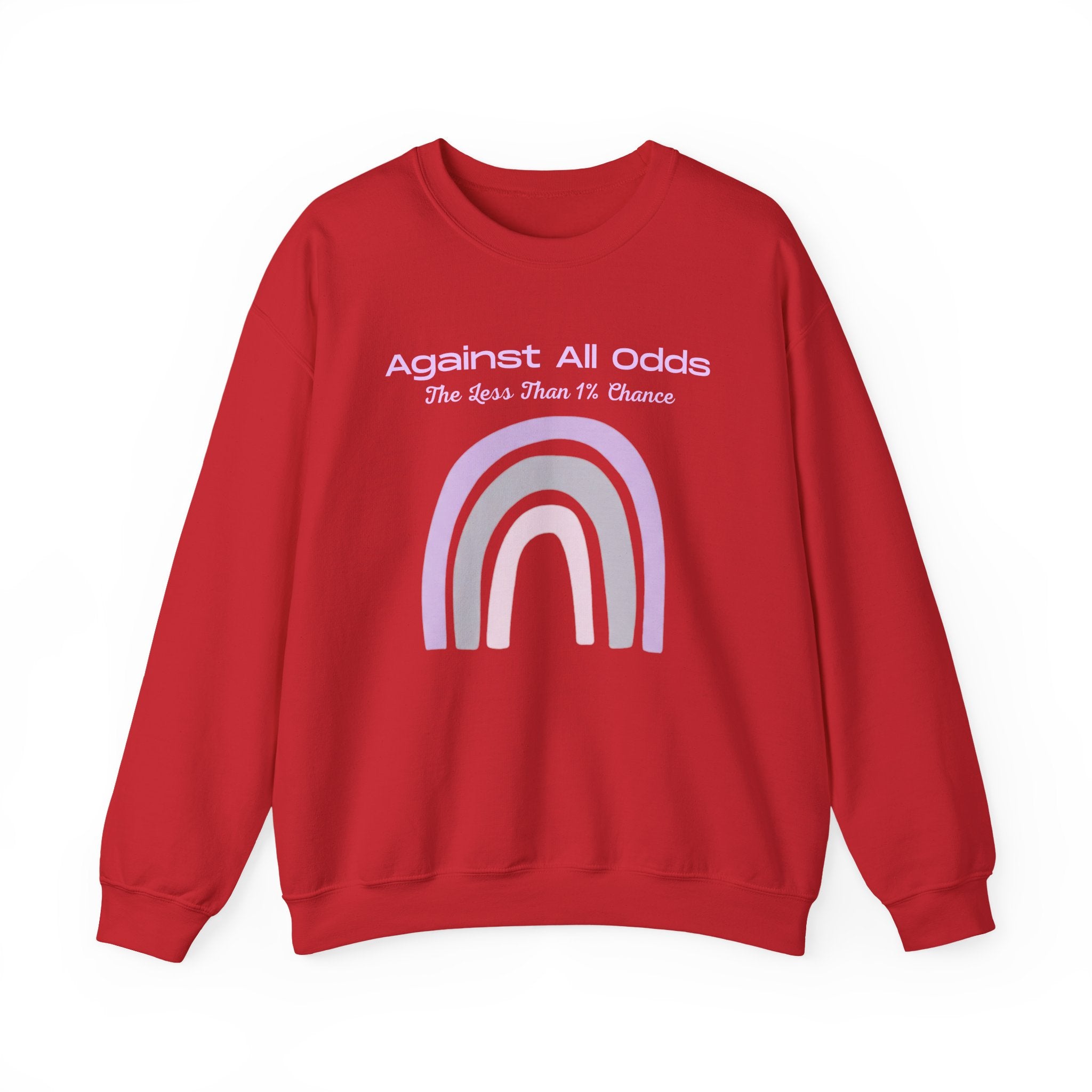 Crewneck Sweatshirt — Pastel Rainbow “Against All Odds” Inspirational Pullover