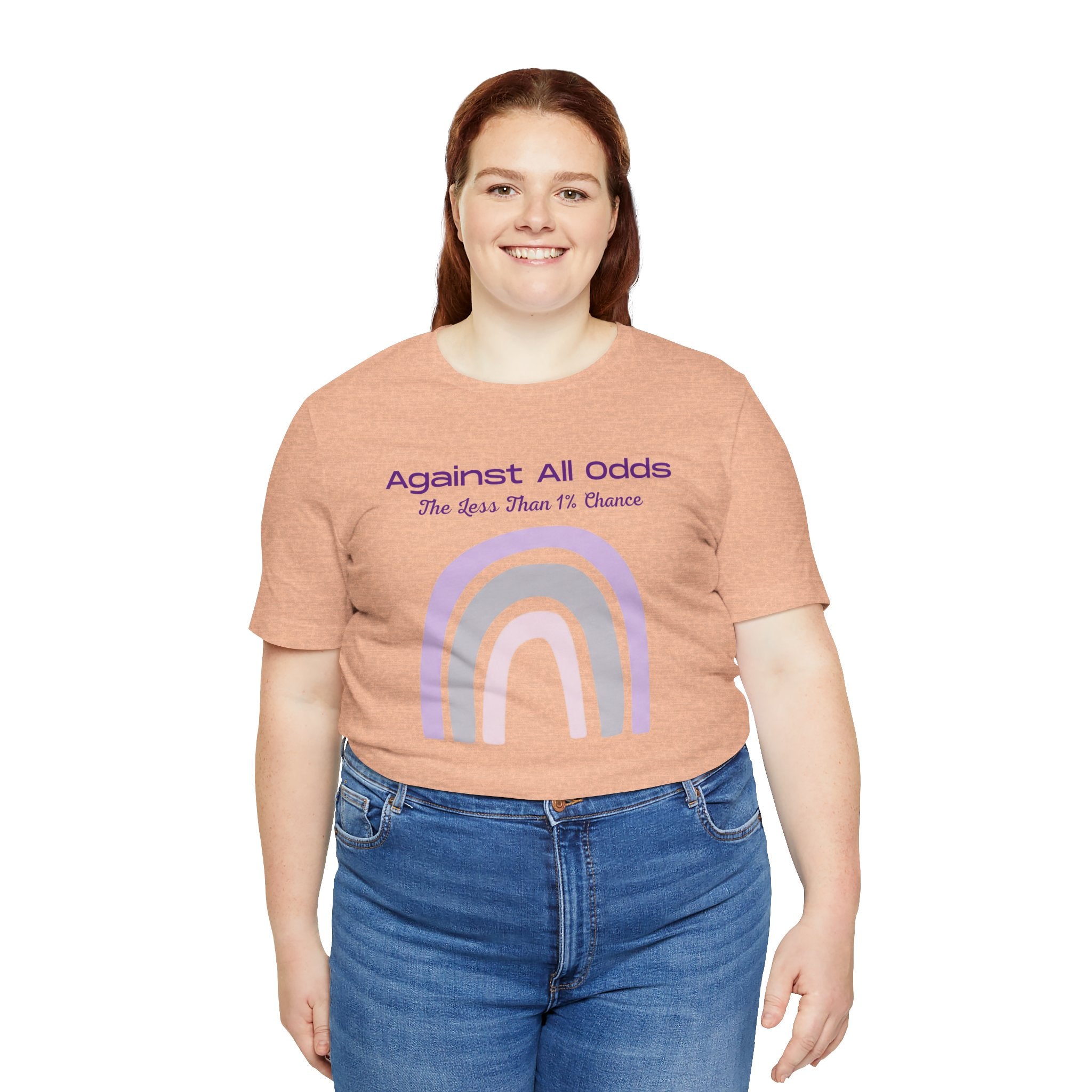 Against All Odds Rainbow Tee – Inspirational Pastel Graphic Shirt
