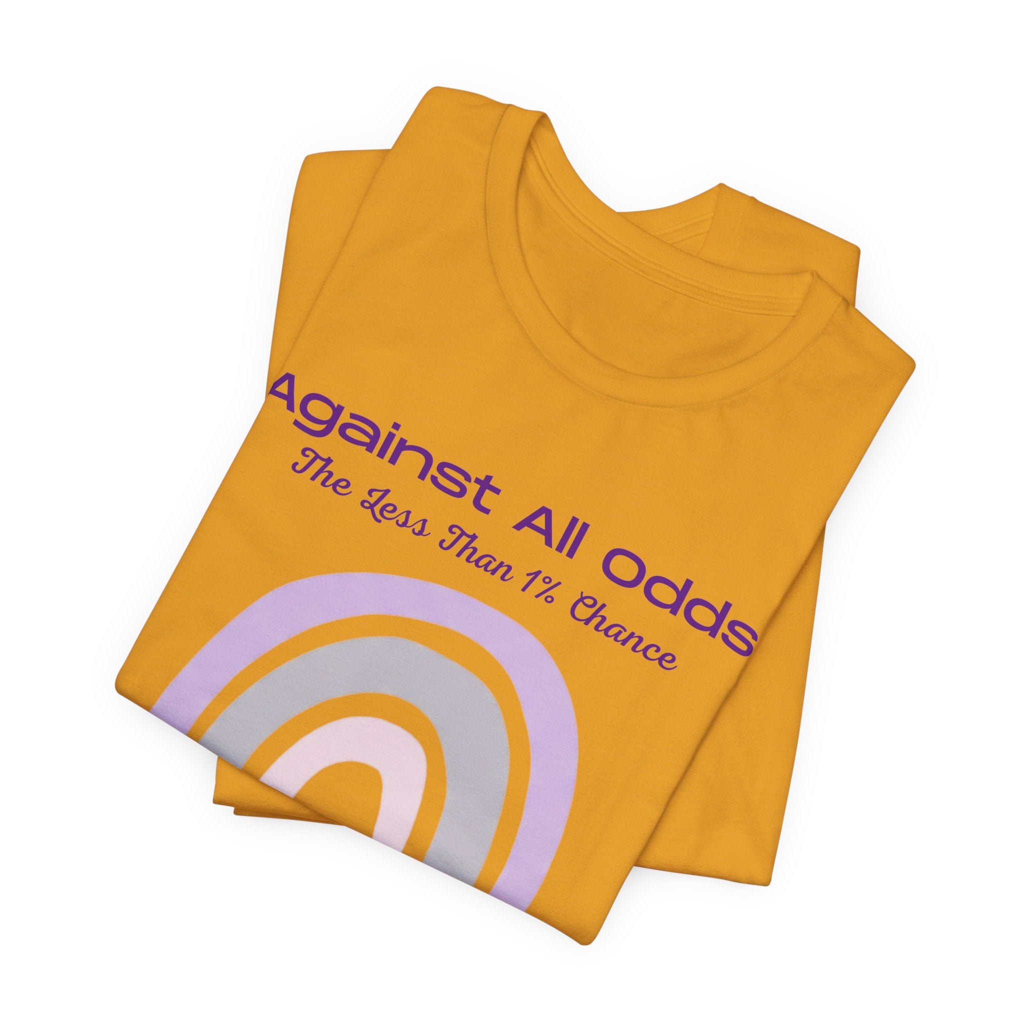 Against All Odds Rainbow Tee – Inspirational Pastel Graphic Shirt