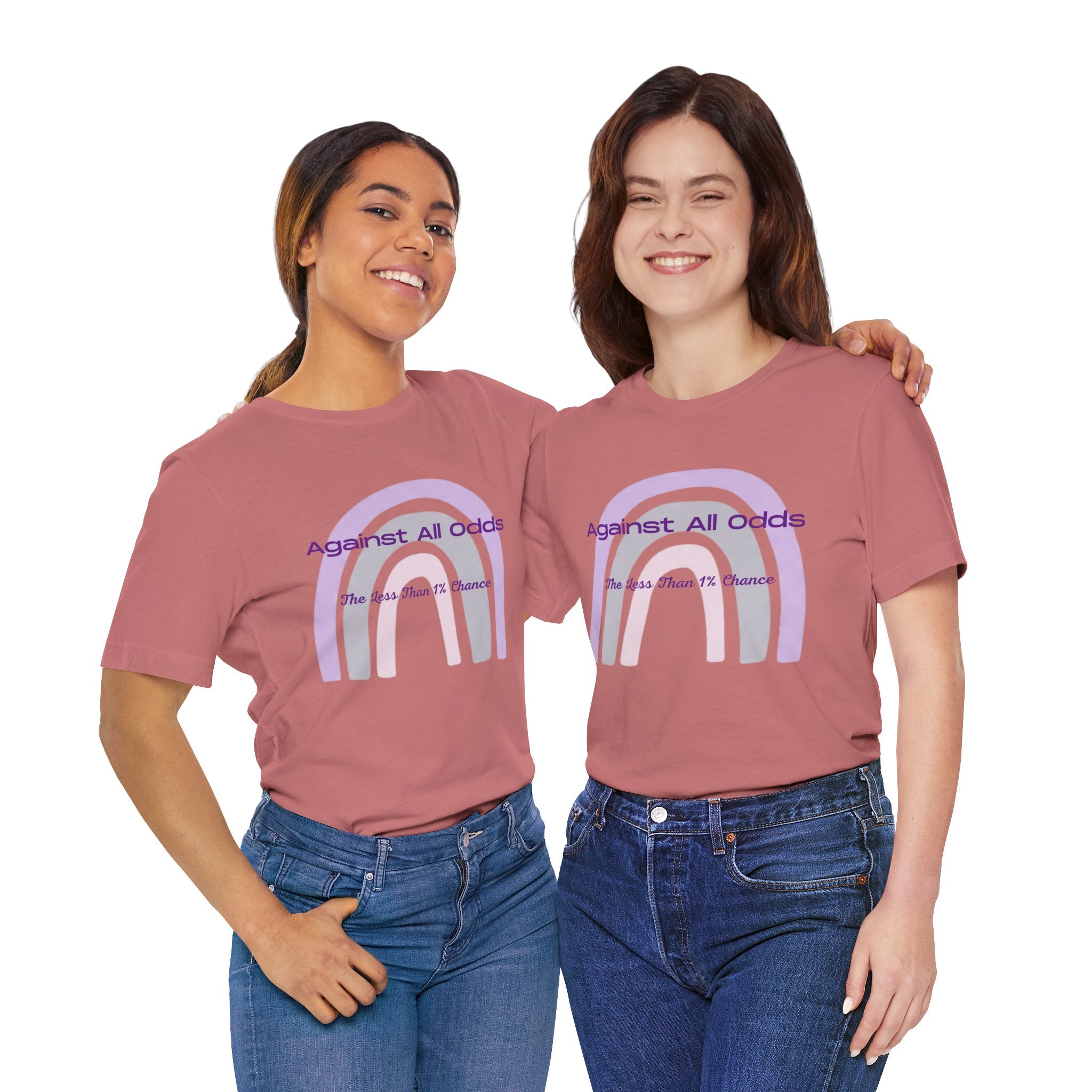 T-Shirt — "Against All Odds" Lavender Rainbow Inspirational Tee