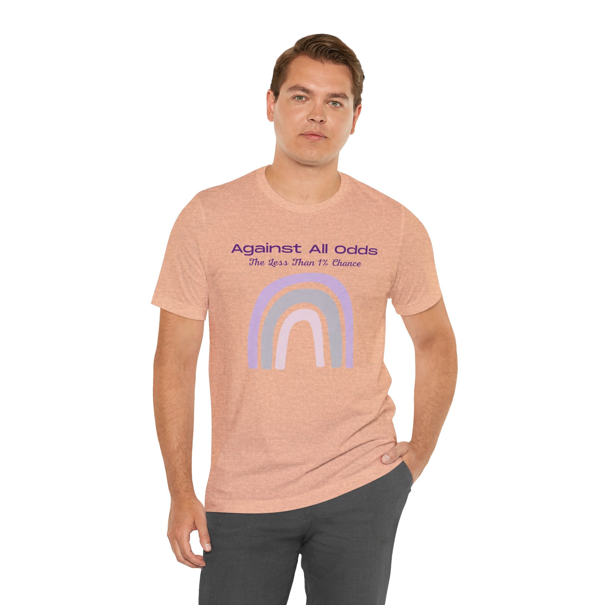 Against All Odds Rainbow Tee – Inspirational Pastel Graphic Shirt