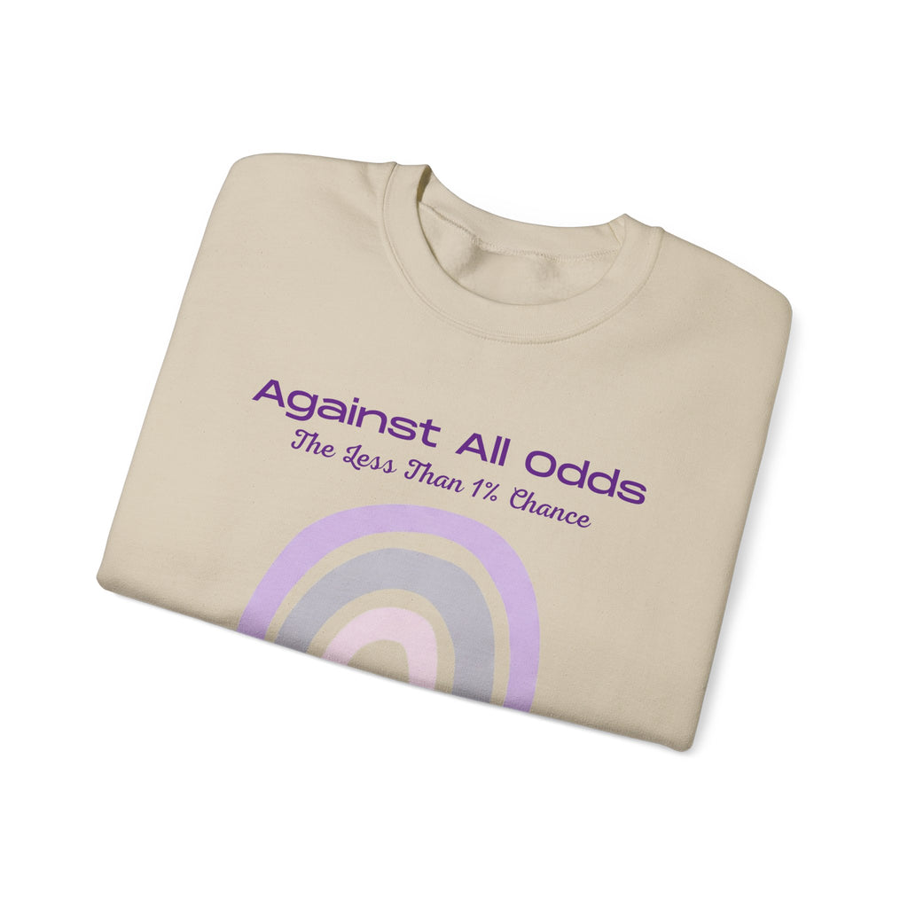 Crewneck Sweatshirt — "Against All Odds" Pastel Rainbow Inspirational Pullover