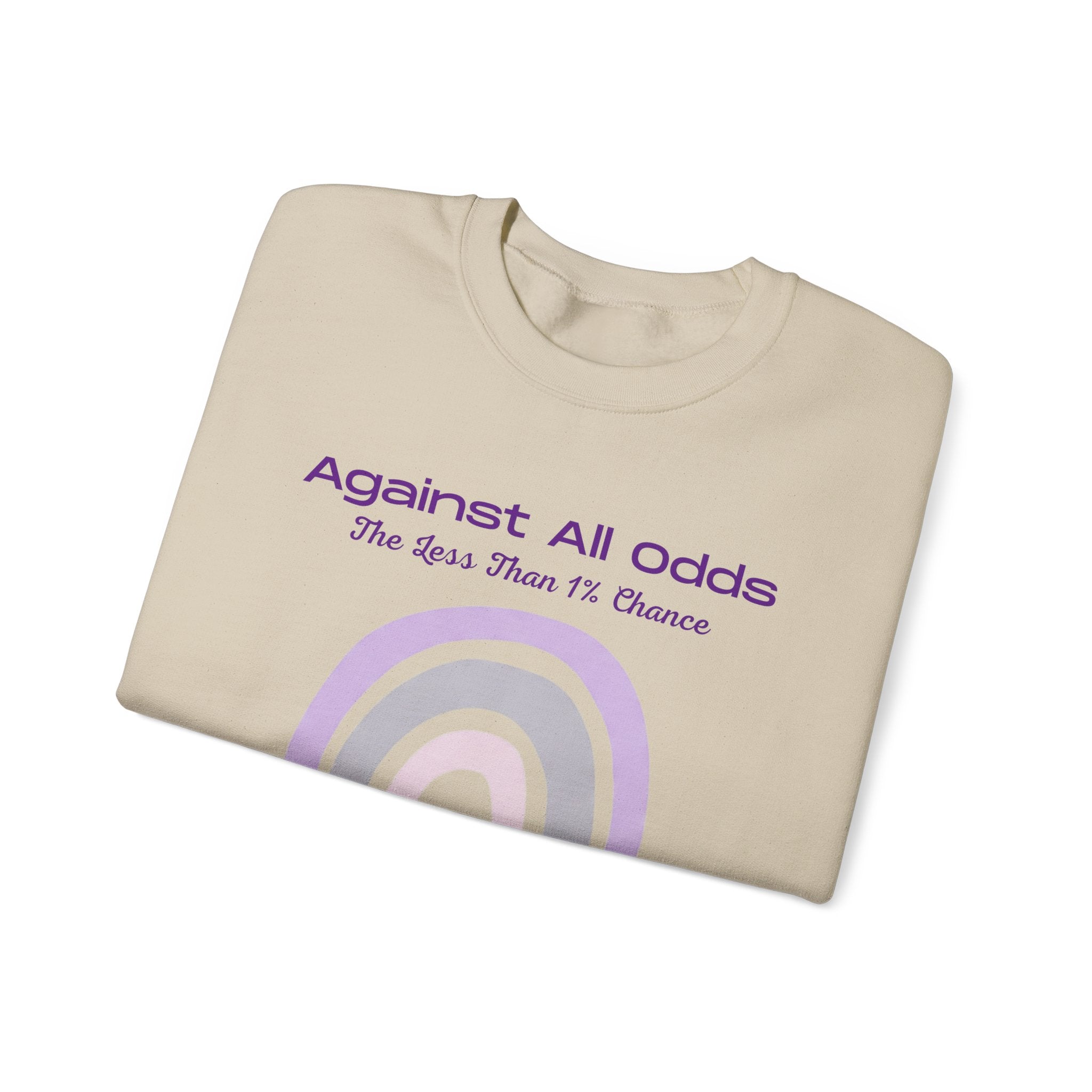 Crewneck Sweatshirt — "Against All Odds" Pastel Rainbow Inspirational Pullover