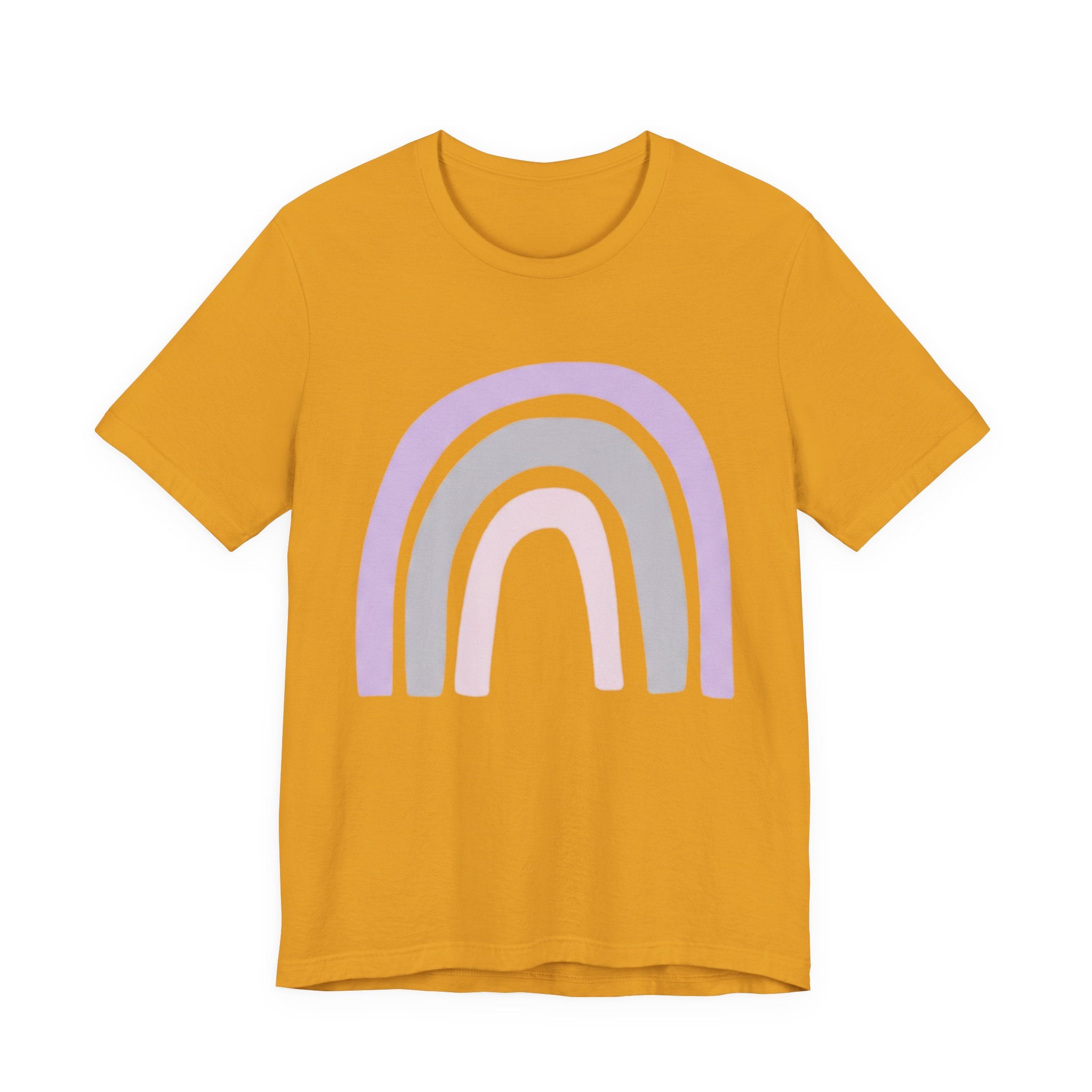 Pastel Rainbow Tee — Minimal Lavender & Blush Graphic T-Shirt