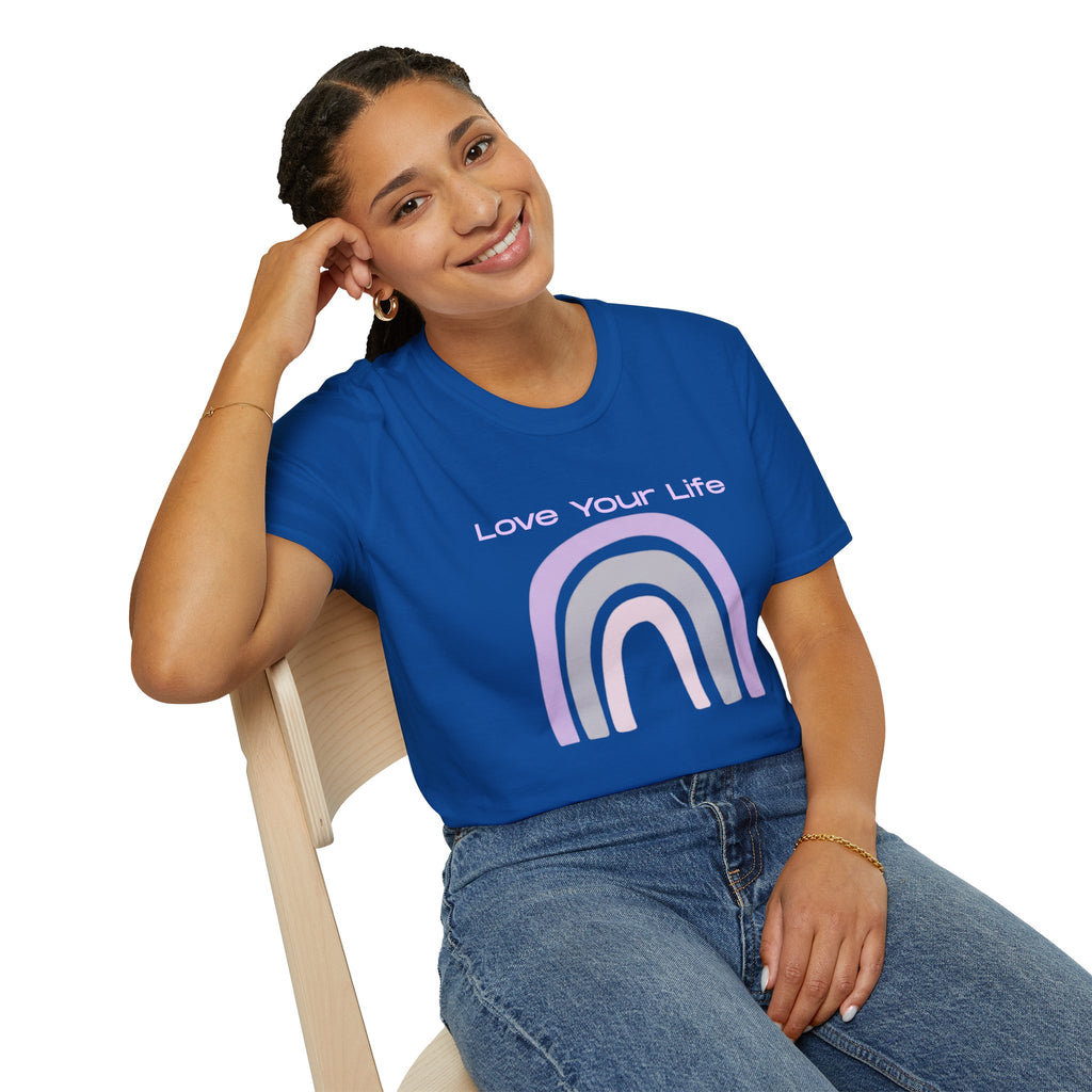 Love Your Life Rainbow T-Shirt — Pastel Positive Message Tee