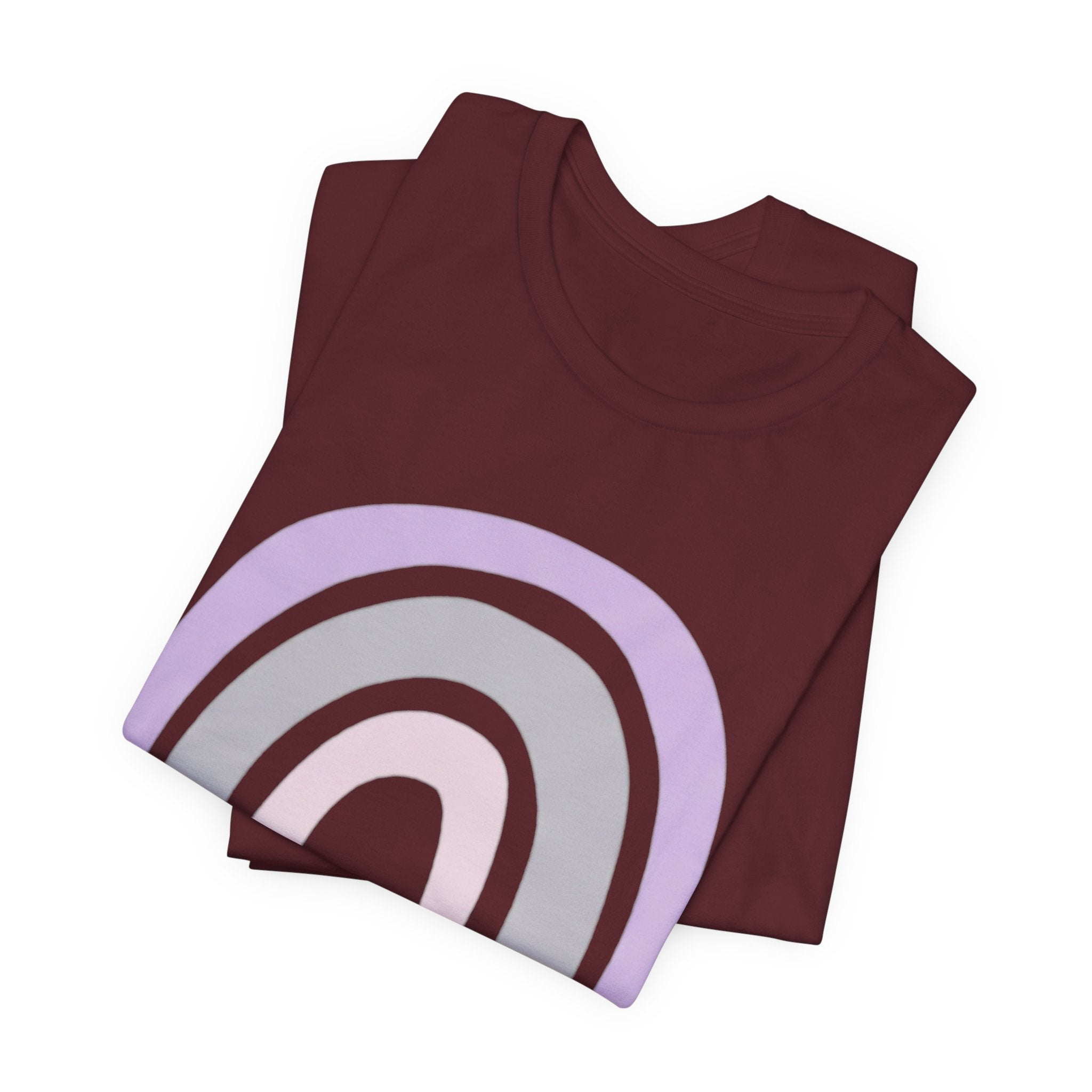 Pastel Rainbow Tee — Minimal Lavender & Blush Graphic T-Shirt