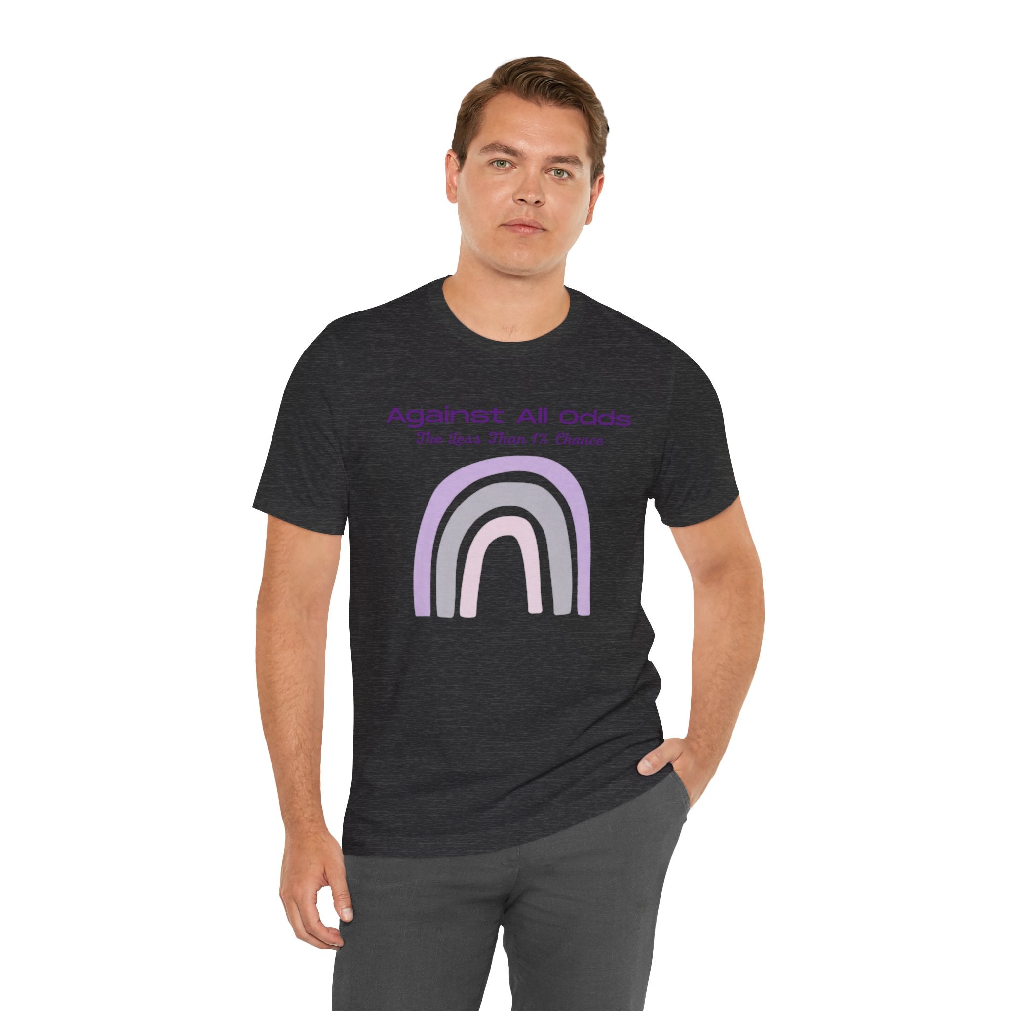 Against All Odds Rainbow Tee – Inspirational Pastel Graphic Shirt