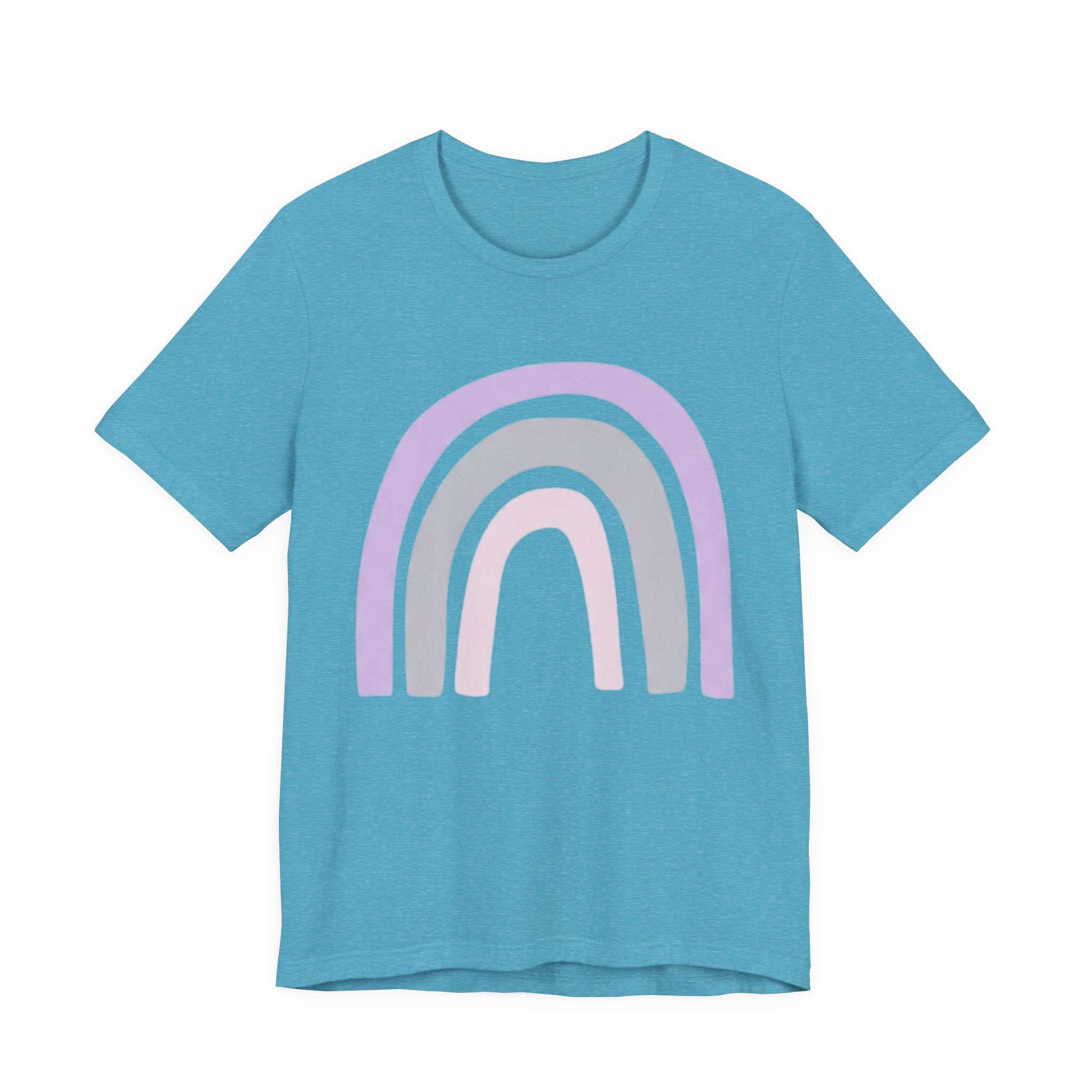 Pastel Rainbow Tee — Minimal Lavender & Blush Graphic T-Shirt