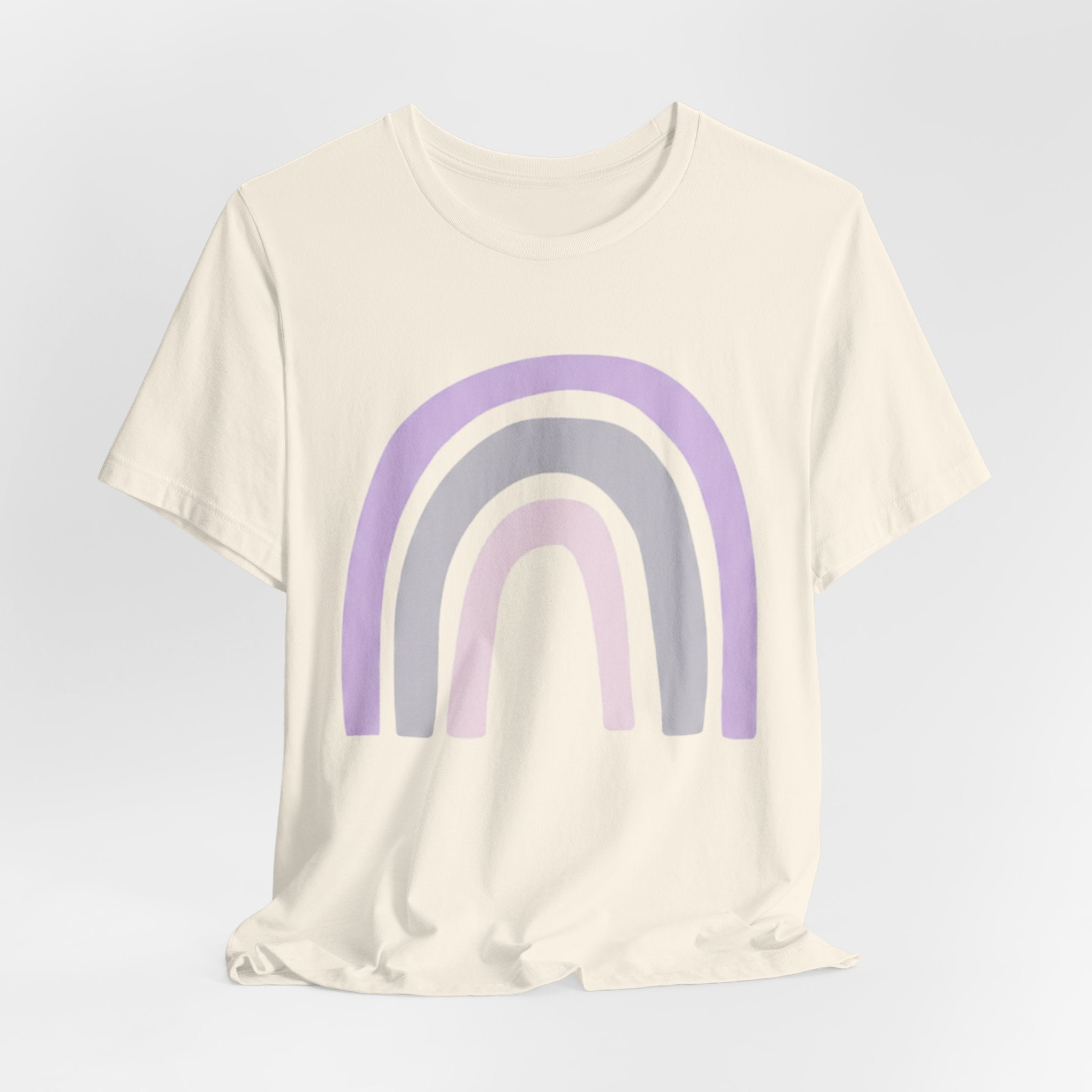 Pastel Rainbow Tee — Minimal Lavender & Blush Graphic T-Shirt