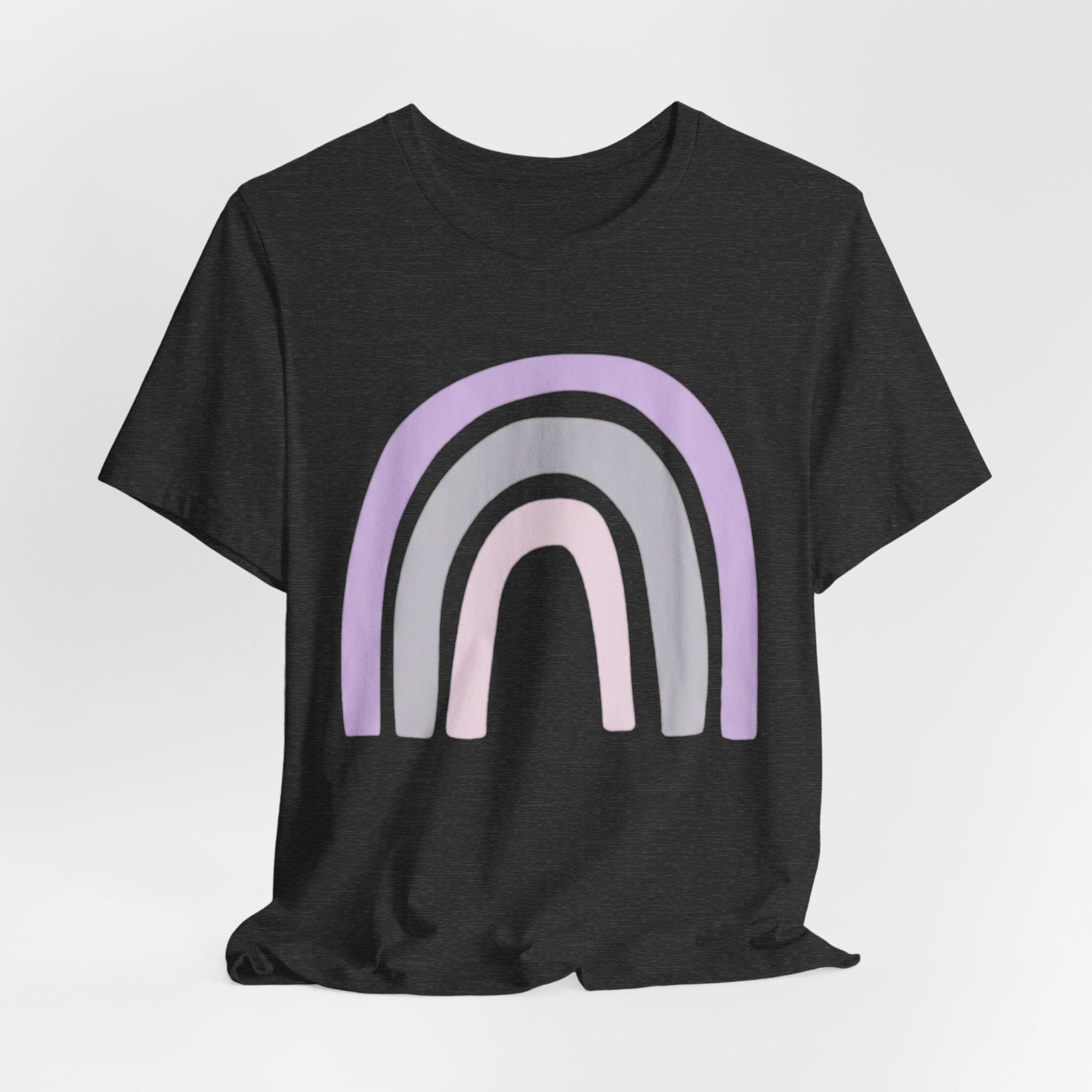 Pastel Rainbow Tee — Minimal Lavender & Blush Graphic T-Shirt