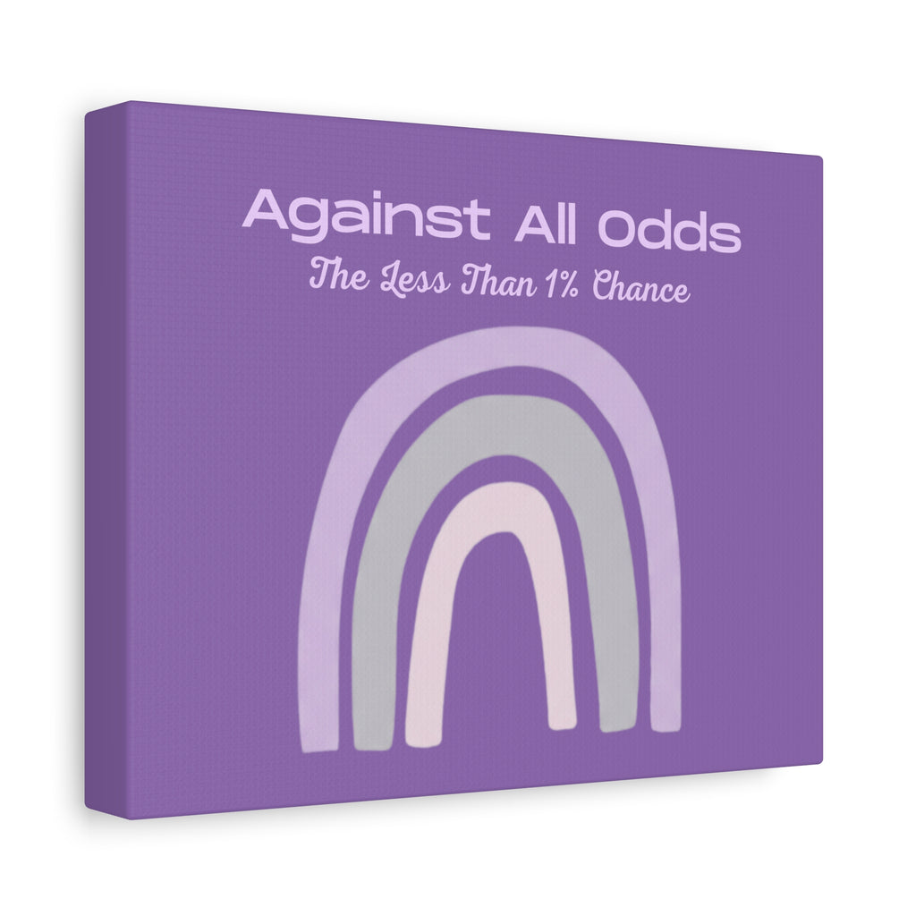 Against All Odds Purple Rainbow Canvas Wall Art — "The Less Than 1% Chance"