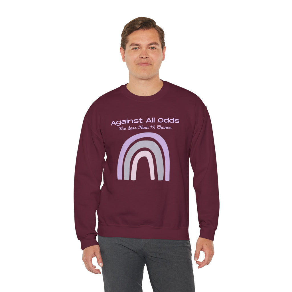 Crewneck Sweatshirt — Pastel Rainbow “Against All Odds” Inspirational Pullover