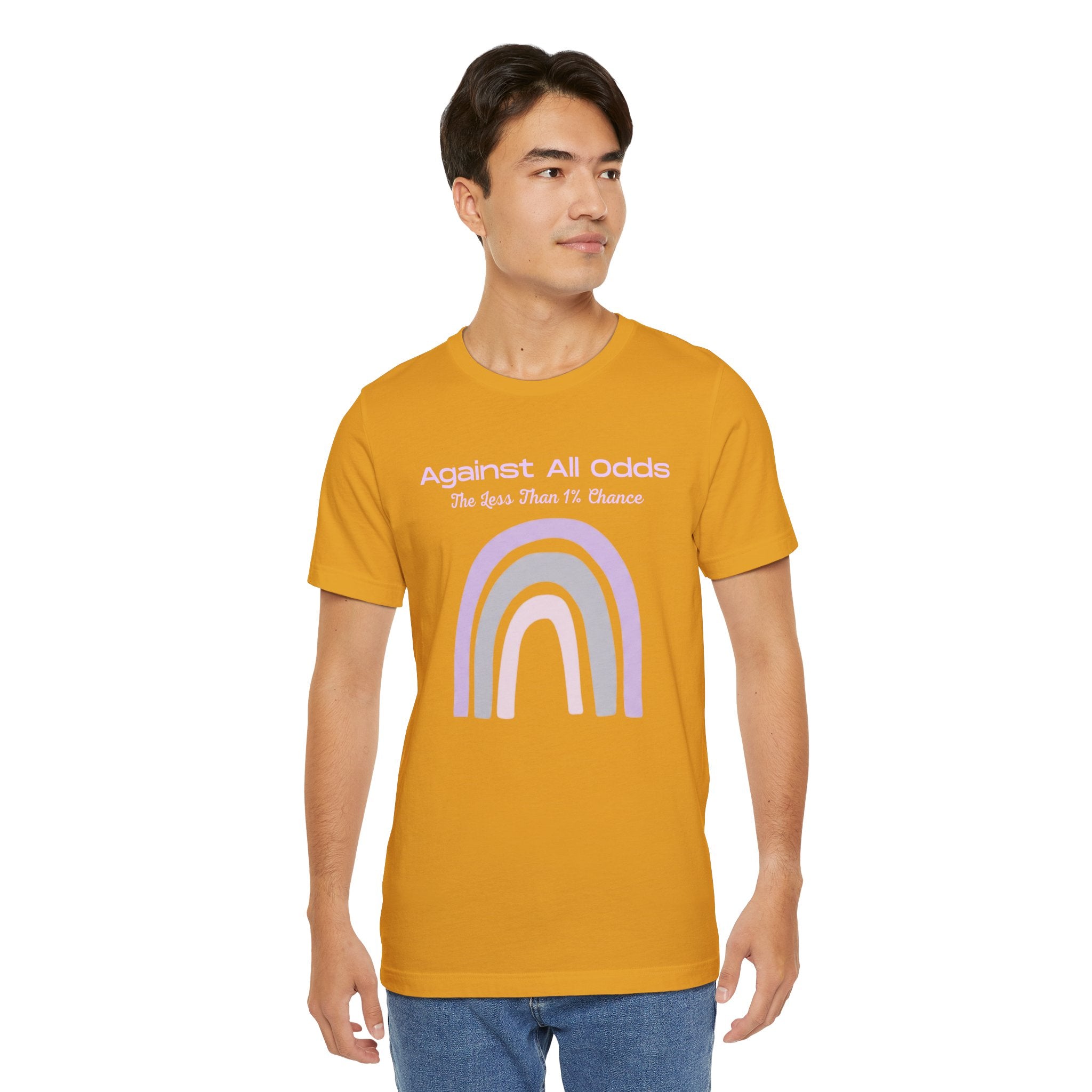 Against All Odds Rainbow Tee — Pastel Inspirational Graphic T-Shirt