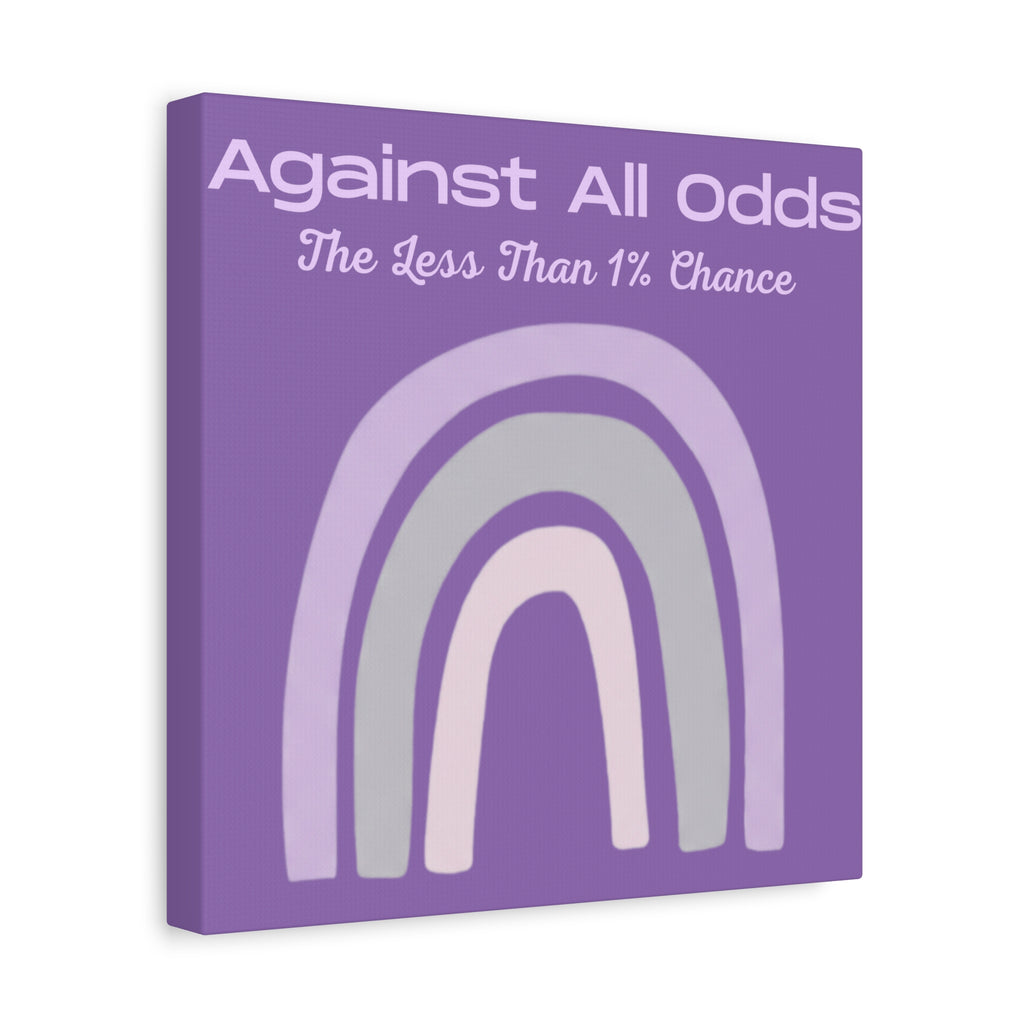 Against All Odds Purple Rainbow Canvas Wall Art — "The Less Than 1% Chance"