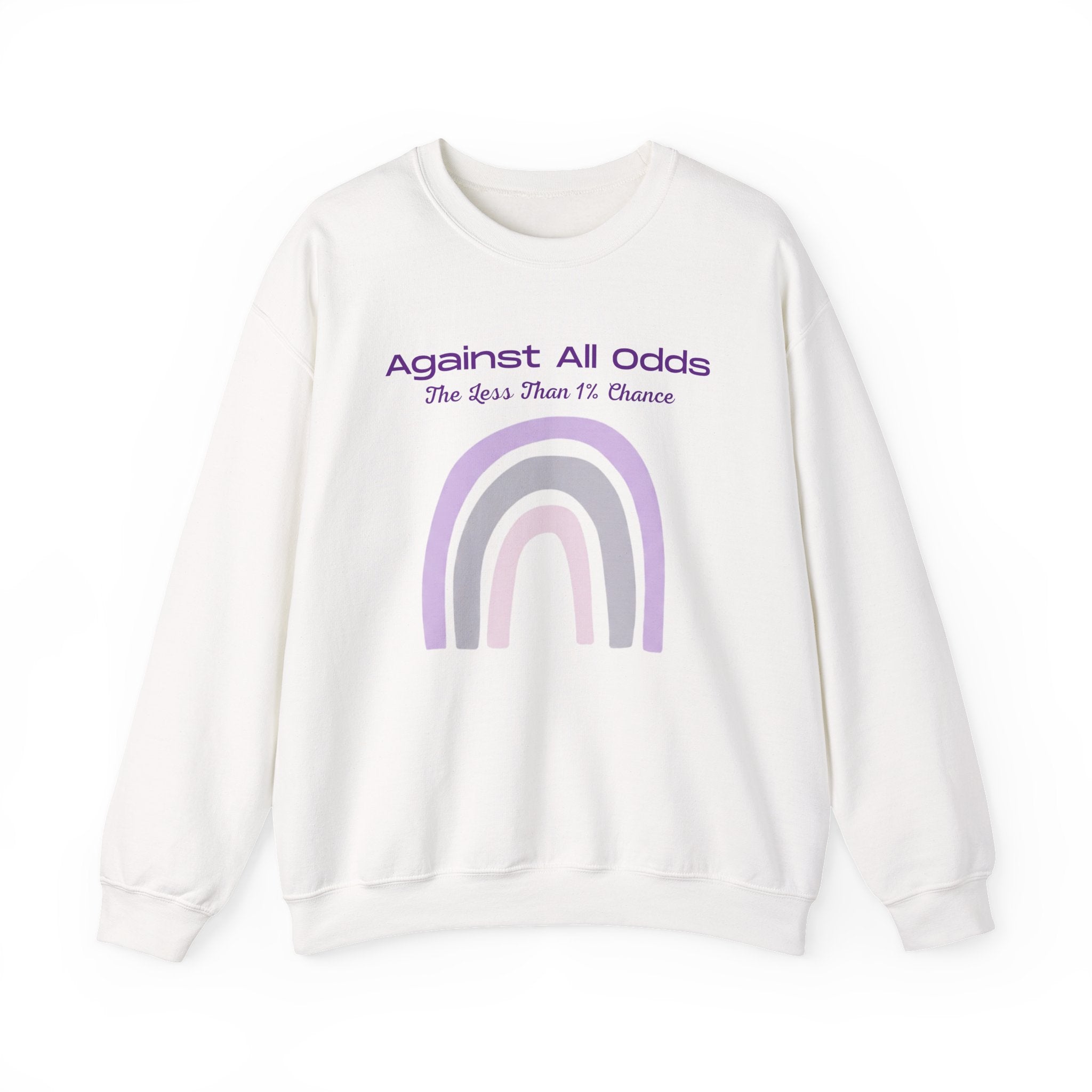 Crewneck Sweatshirt — "Against All Odds" Pastel Rainbow Inspirational Pullover