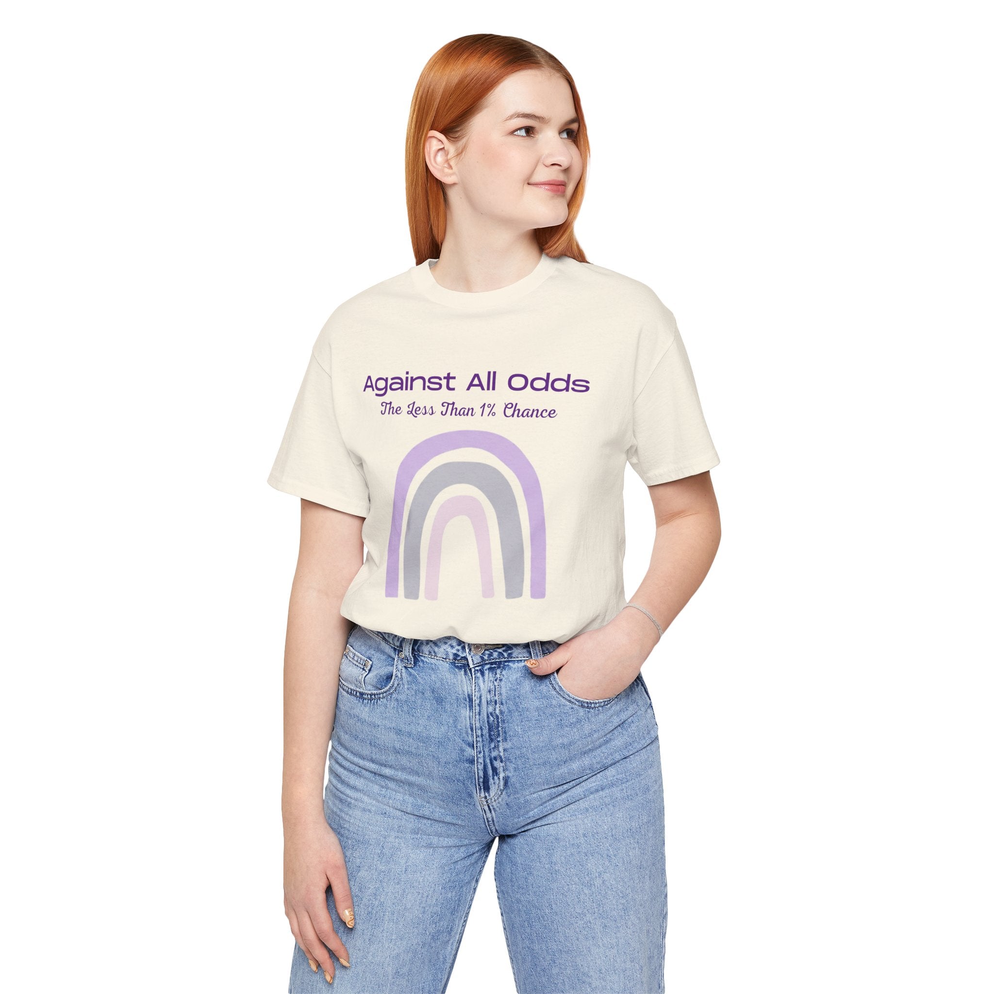 Against All Odds Rainbow Tee – Inspirational Pastel Graphic Shirt