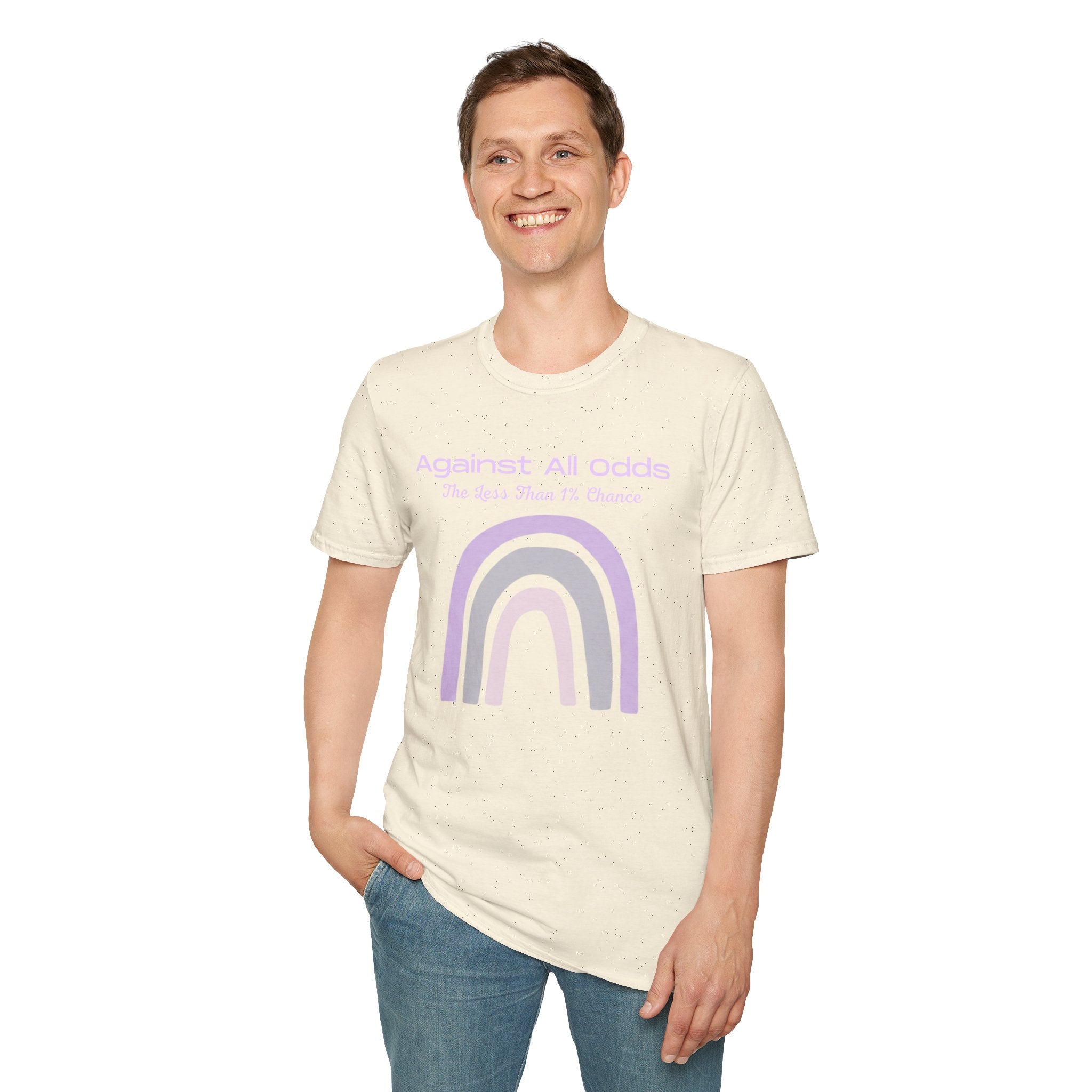 Against All Odds Rainbow T-Shirt — Pastel Inspirational Tee
