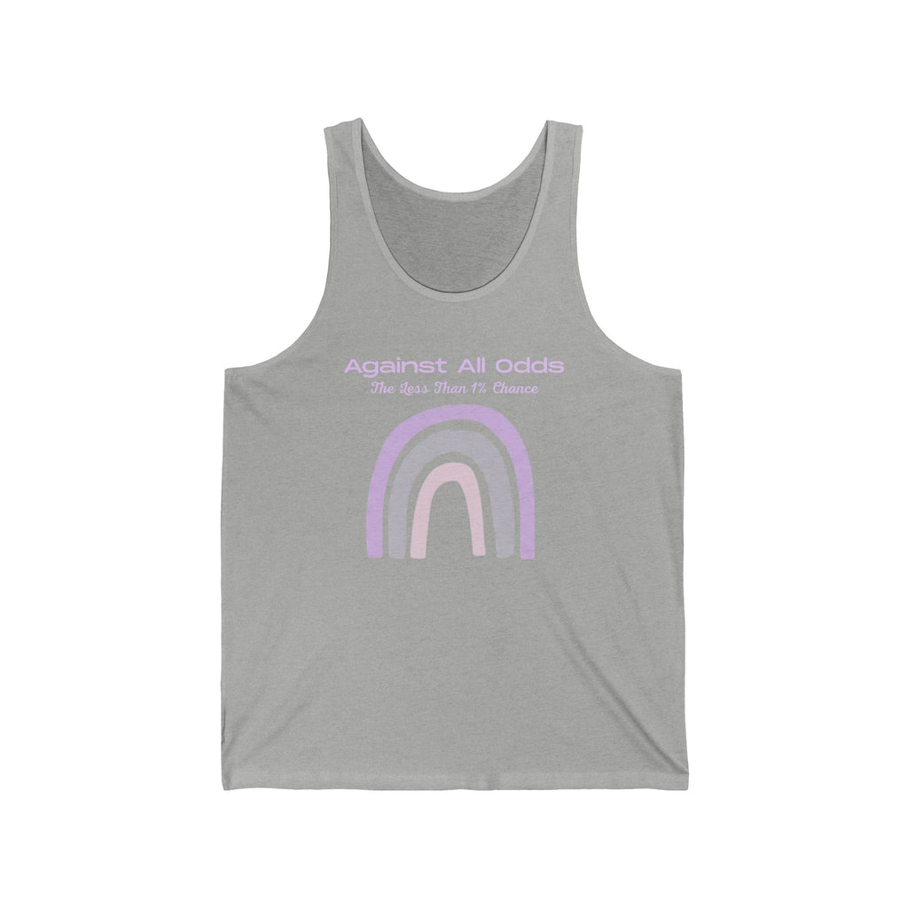 Pastel Rainbow Tank Top — "Against All Odds" Minimal Graphic