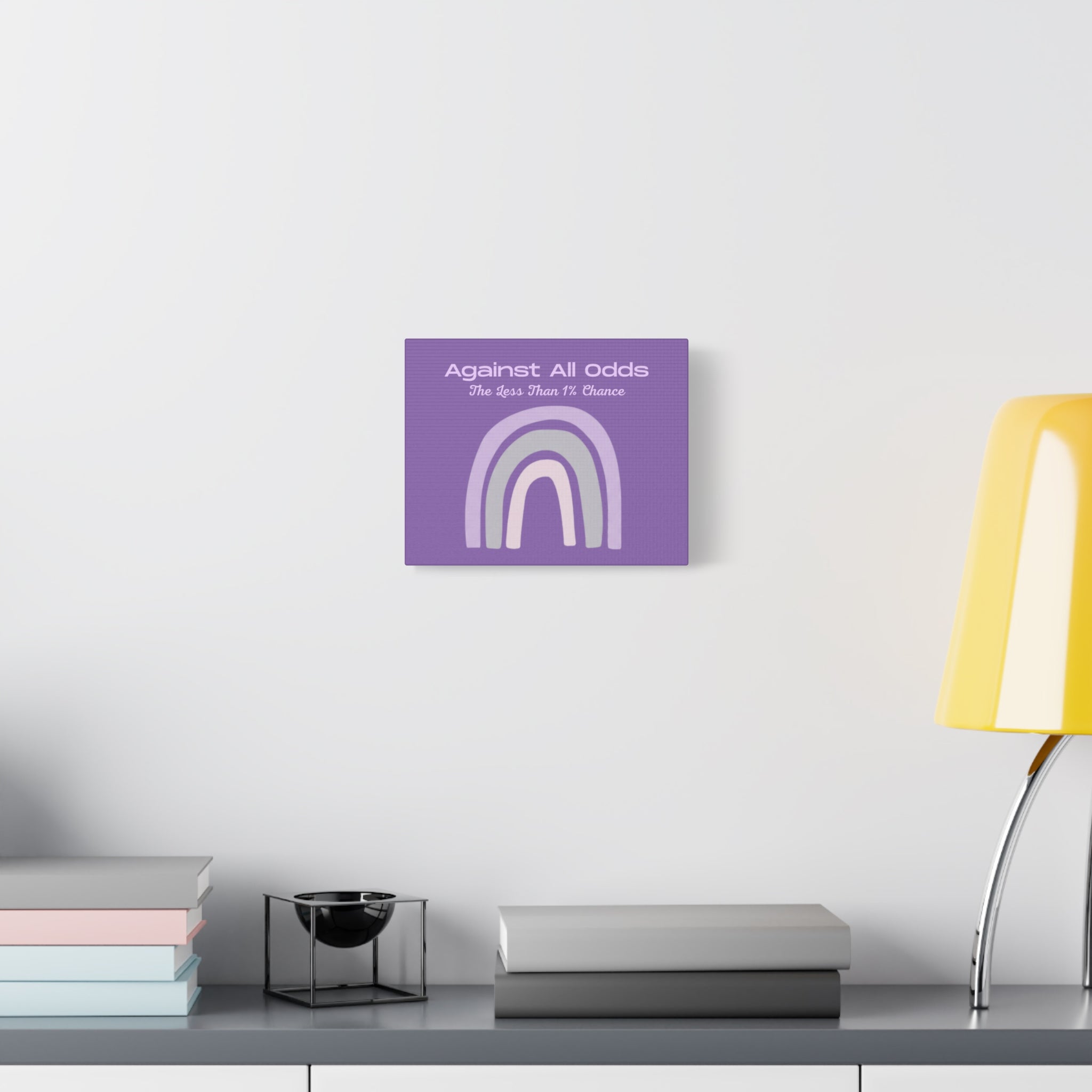Against All Odds Purple Rainbow Canvas Wall Art — "The Less Than 1% Chance"
