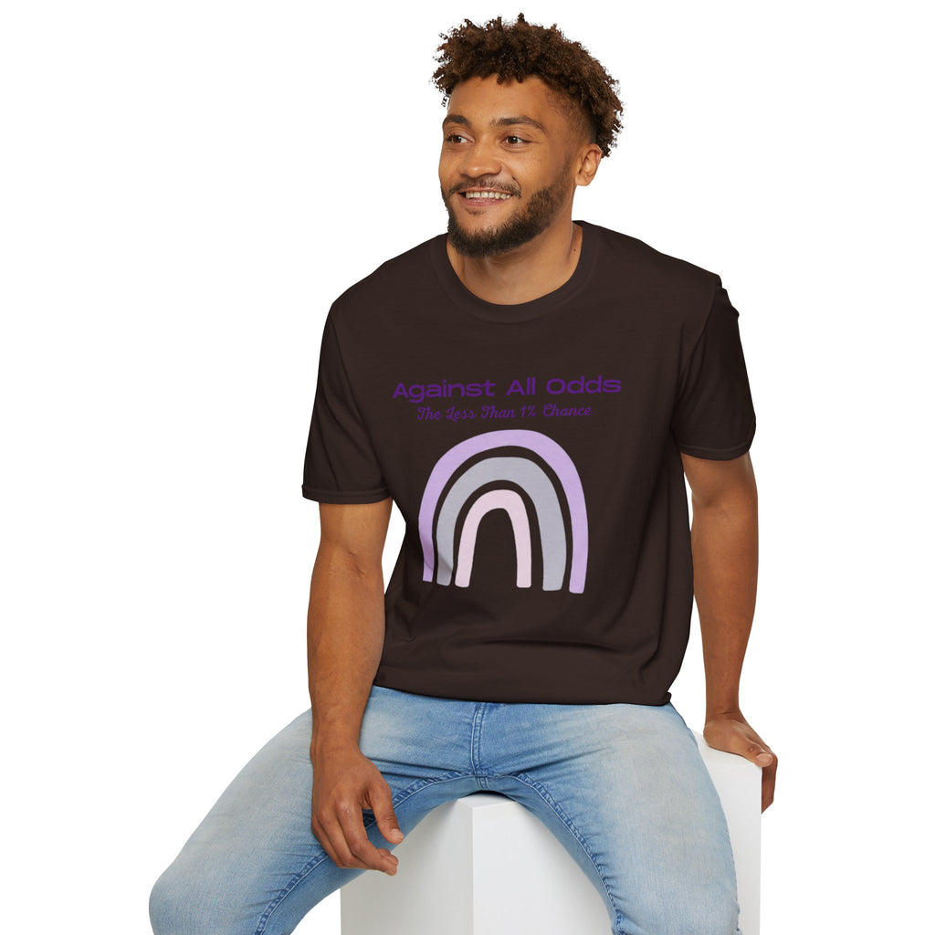 Against All Odds Rainbow T-Shirt – Inspirational 'The Less Than 1% Chance' Design