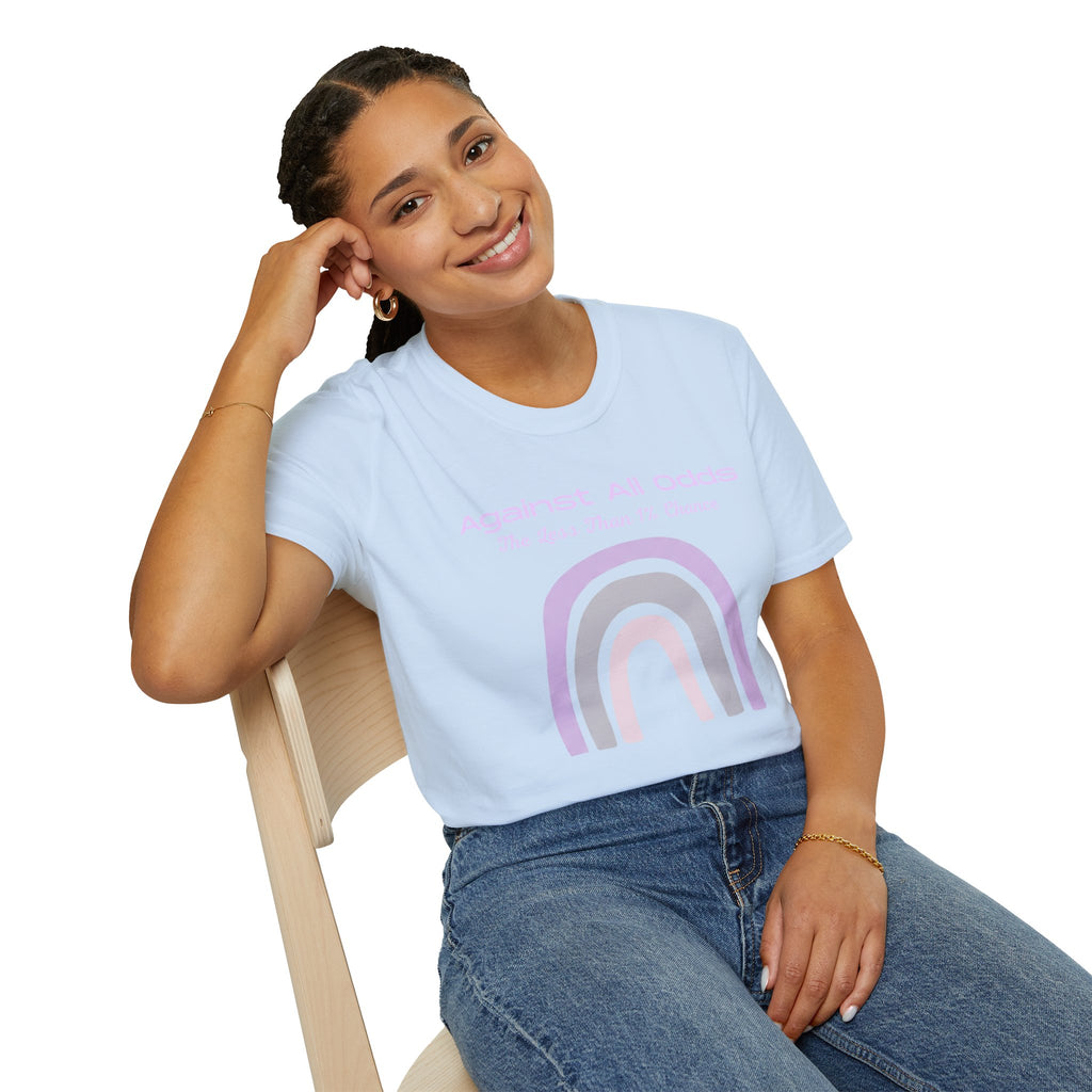 Against All Odds Rainbow T-Shirt — Pastel Inspirational Tee
