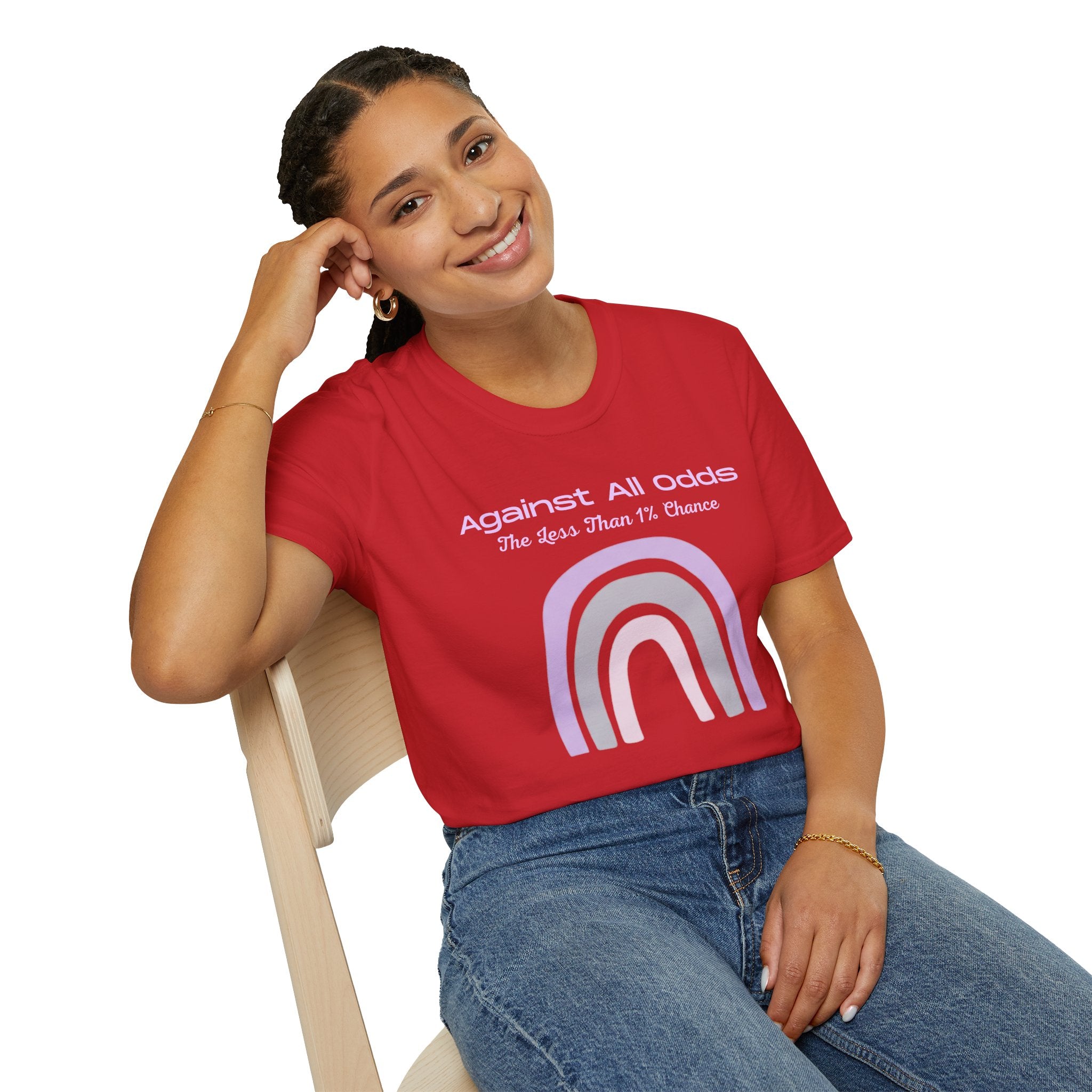 Against All Odds Rainbow T-Shirt — Pastel Inspirational Tee