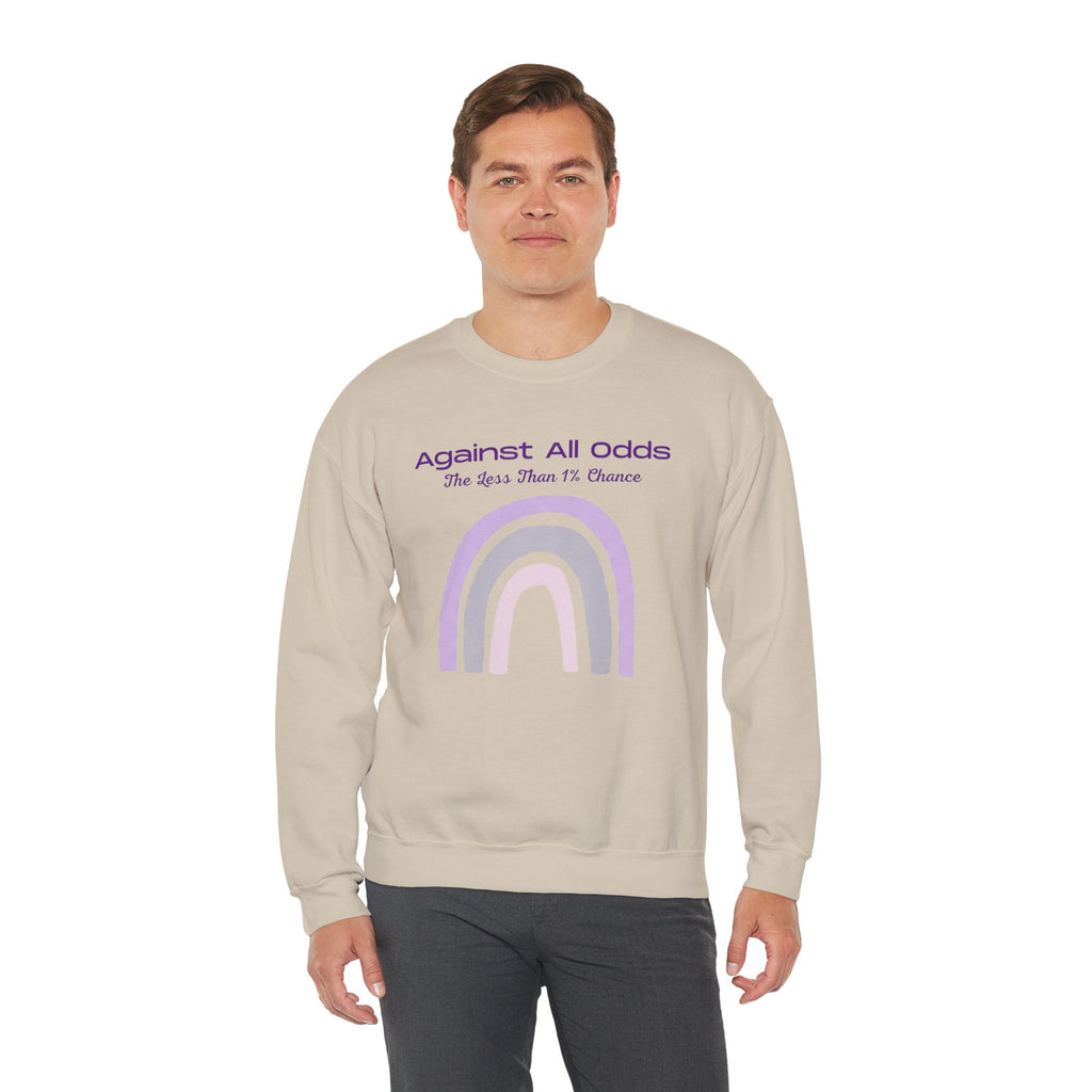 Crewneck Sweatshirt — "Against All Odds" Pastel Rainbow Inspirational Pullover
