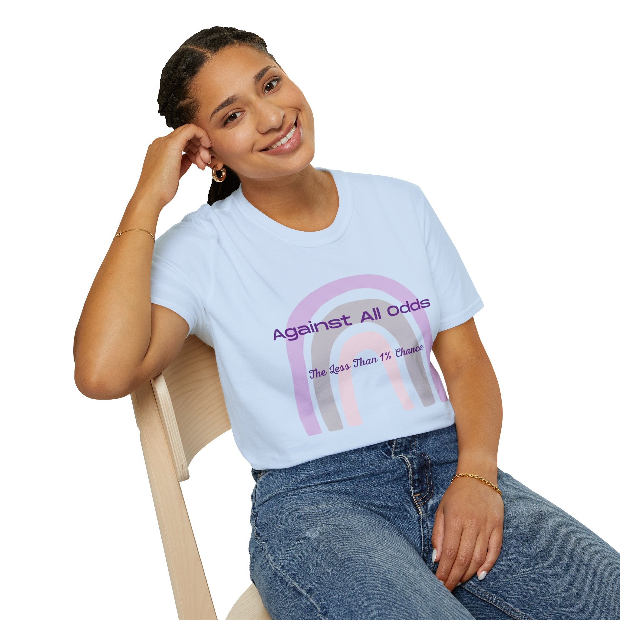 Against All Odds Rainbow T-Shirt — 'The Less Than 1% Chance' Inspirational Tee