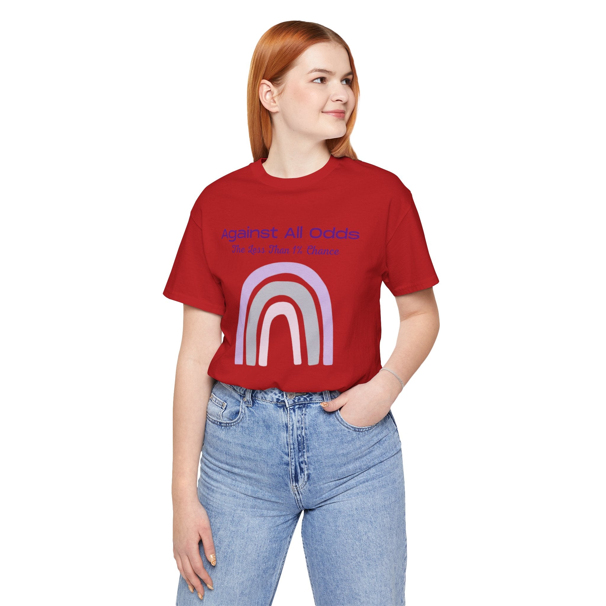 Against All Odds Rainbow Tee – Inspirational Pastel Graphic Shirt