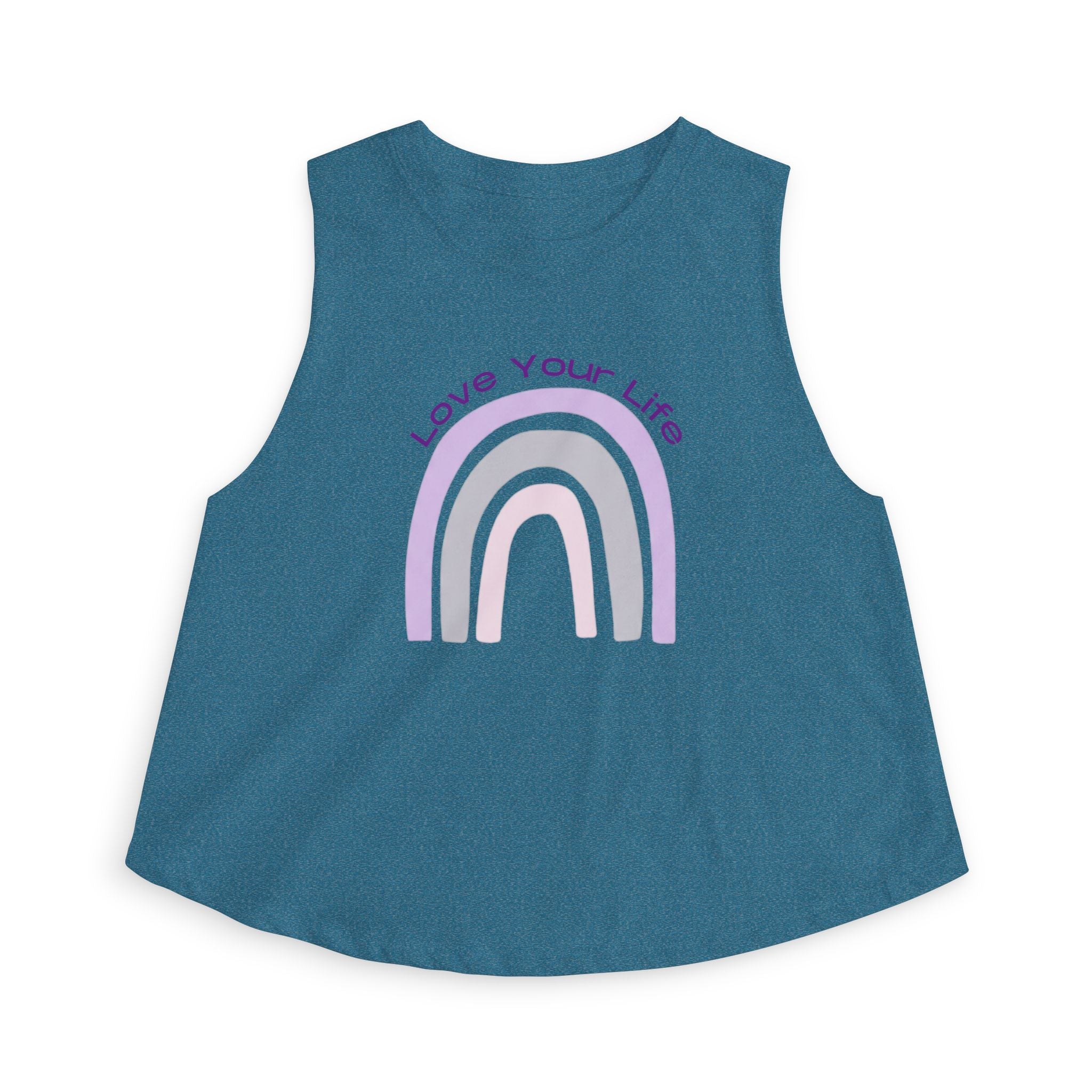 Love Your Life Rainbow Crop Top — Positive Message Women's Tank