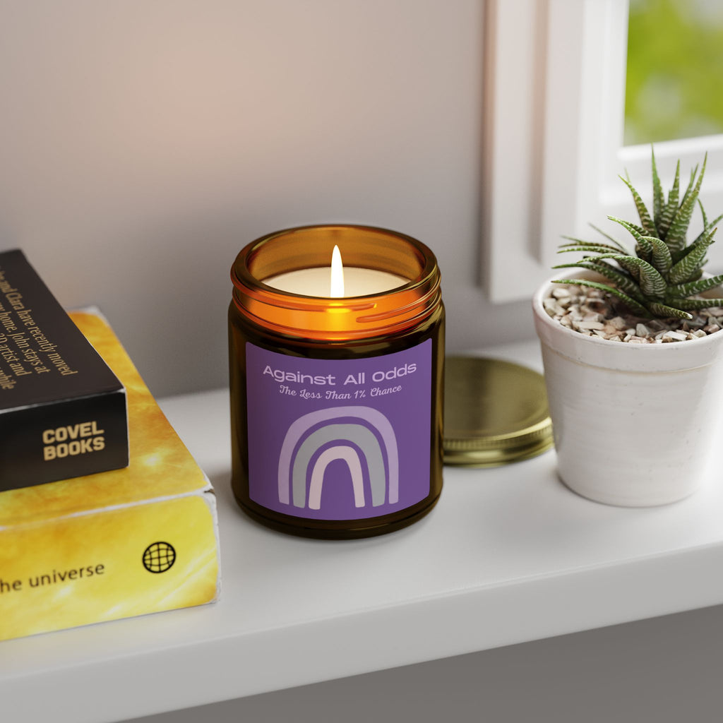 Scented Candle — Coconut Apricot Wax “Against All Odds” Purple Rainbow (4oz/9oz)