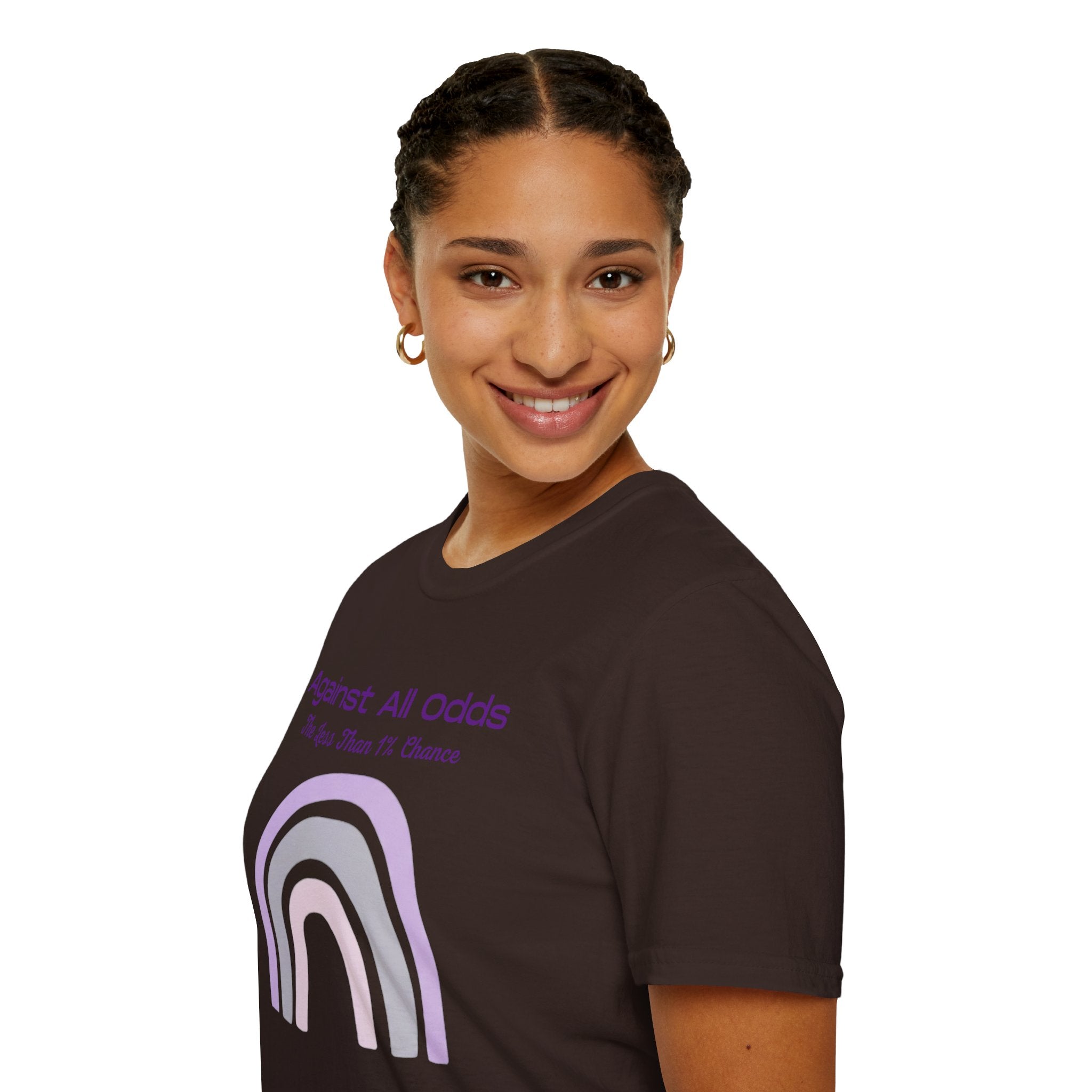 Against All Odds Rainbow T-Shirt – Inspirational 'The Less Than 1% Chance' Design