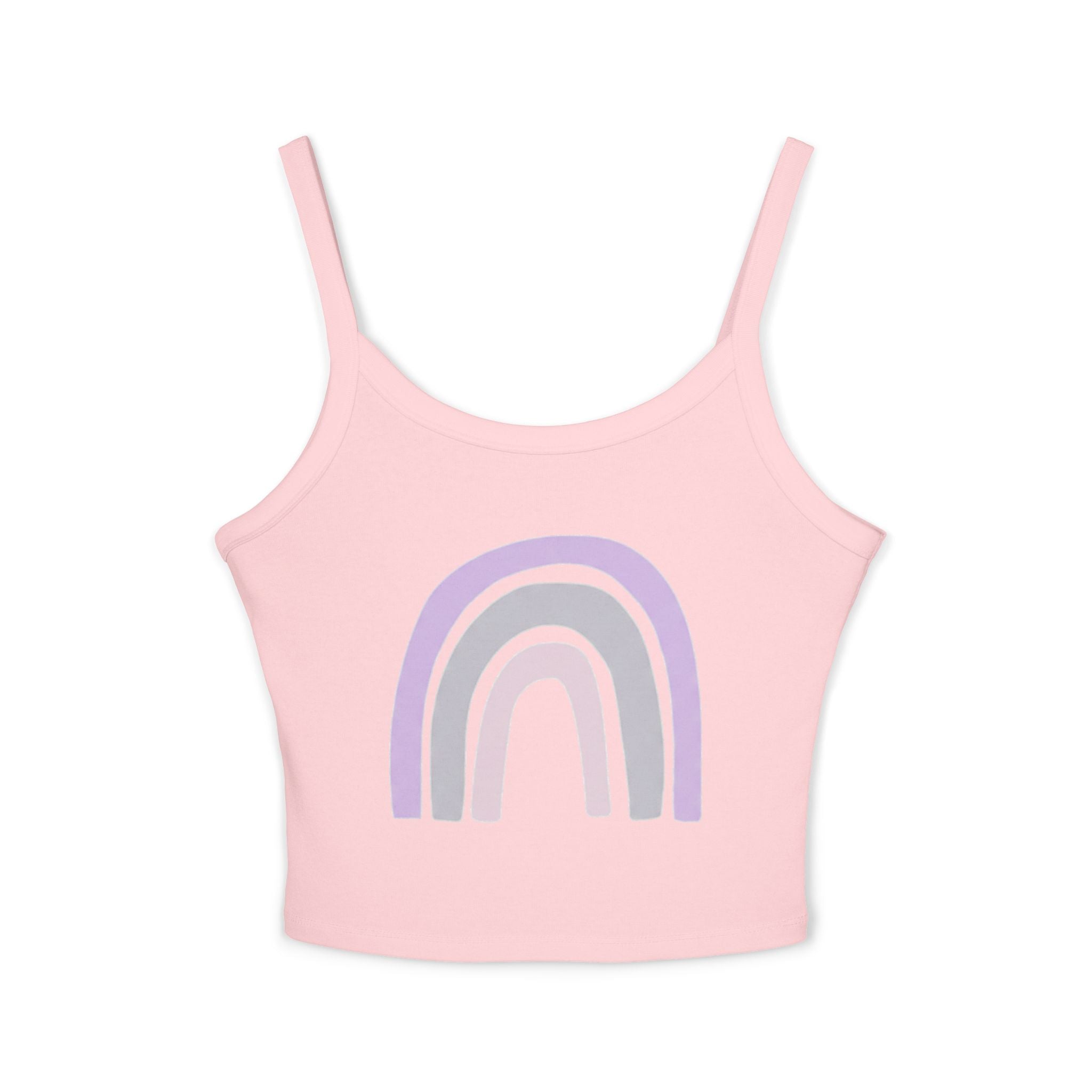 Women's Spaghetti Strap Tank Top — Pastel Rainbow Design