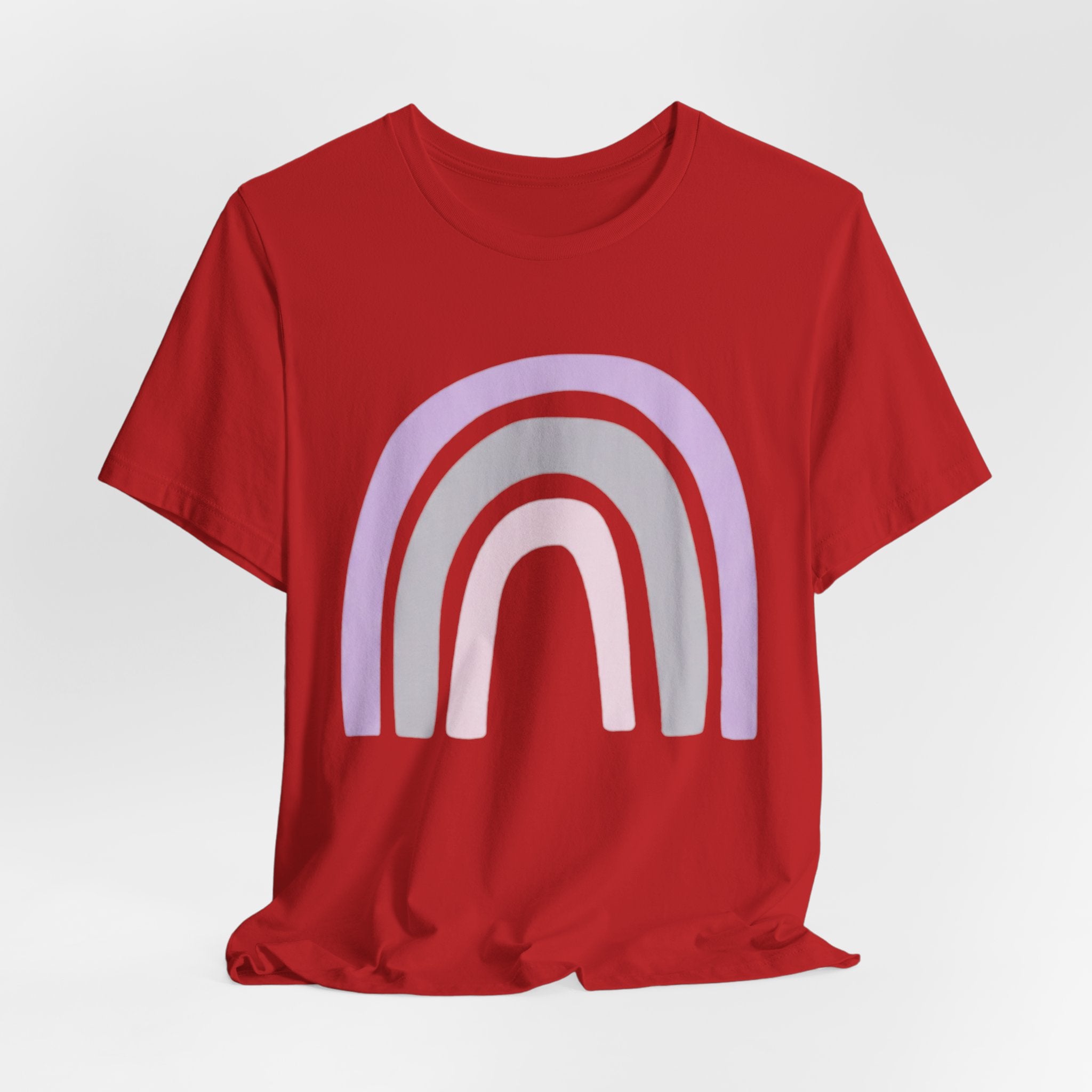 Pastel Rainbow Tee — Minimal Lavender & Blush Graphic T-Shirt