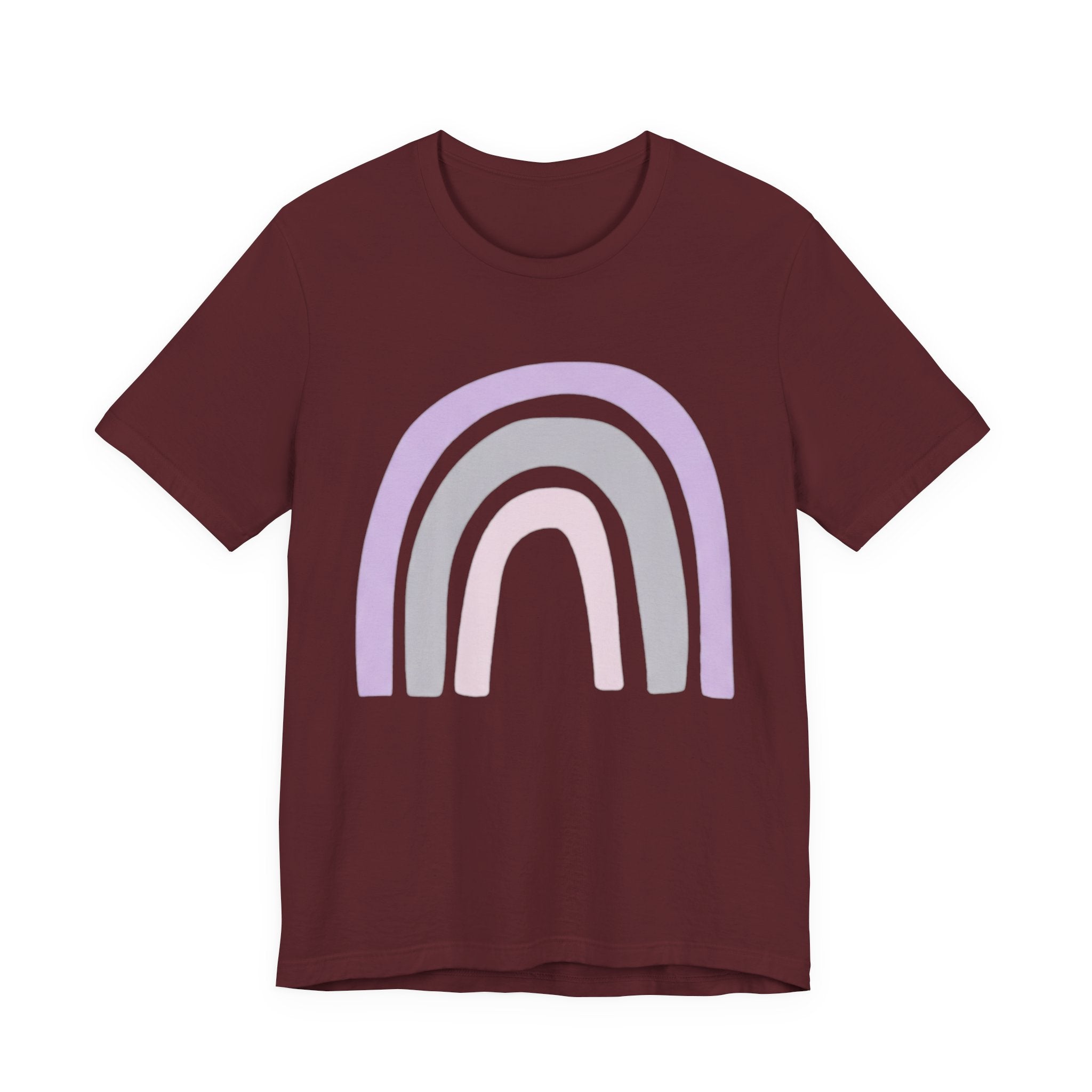 Pastel Rainbow Tee — Minimal Lavender & Blush Graphic T-Shirt