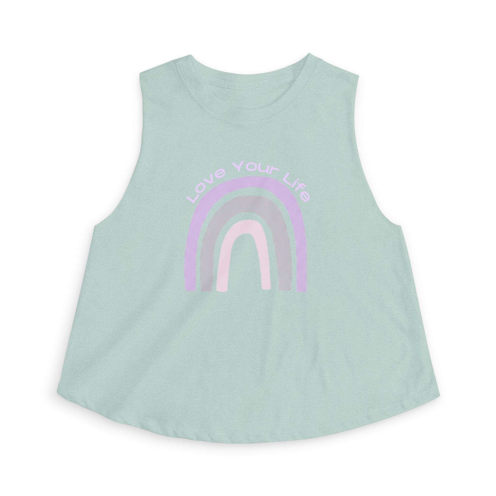 Love Your Life Rainbow Crop Top — Pastel Positive Women's Tank