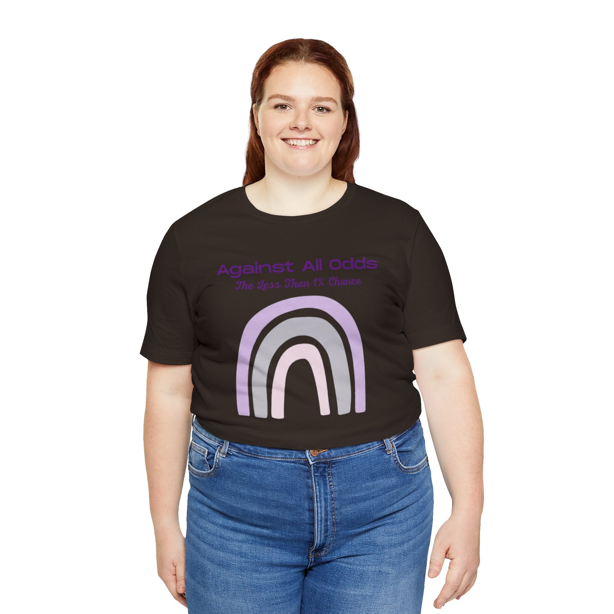 Against All Odds Rainbow Tee – Inspirational Pastel Graphic Shirt