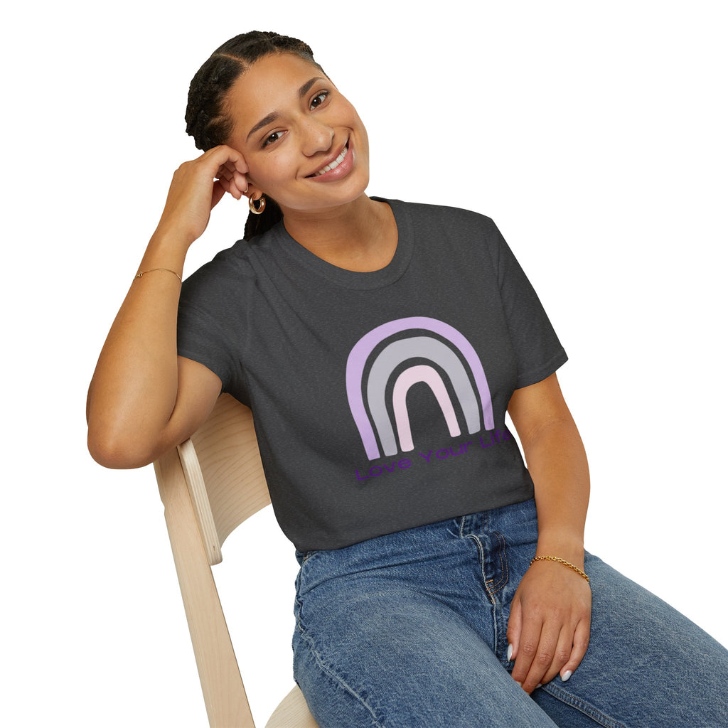 Love Your Life Rainbow T-Shirt — Pastel Positive Affirmation Tee